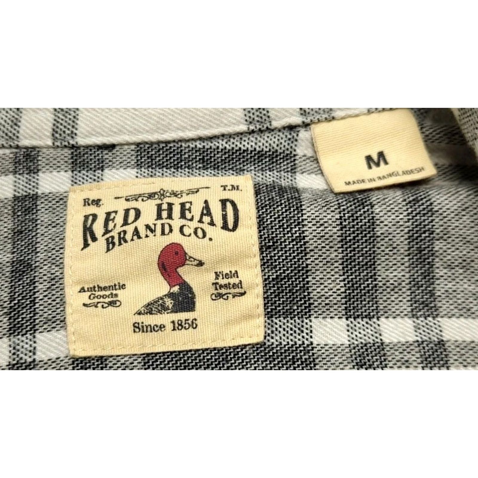Vintage RedHead Men’s Plaid Flannel Button-Down Shirt Gray Cotton Regular M Long Sleeve Pocketed Size US M / EU 48-50 / 2 - 6 Thumbnail