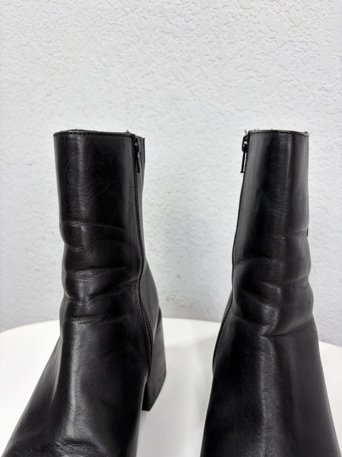 Hedi Slimane Vintage Italian AS 98 Rick Owens Style Leather Biker Boots Size US 8.5 / EU 41-42 - 14 Thumbnail