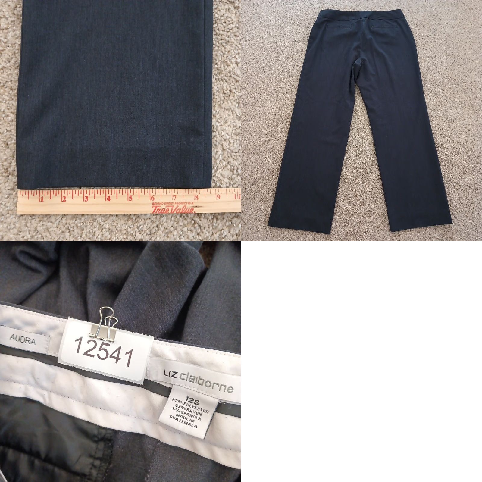Liz Claiborne Liz Claiborne Dress Pants Womens Size 12 Short Gray Audra 33x29 Mid Rise Dress Pants Women Gray 33x29 Regular Size 34" / US 12 / IT 48 - 8 Thumbnail