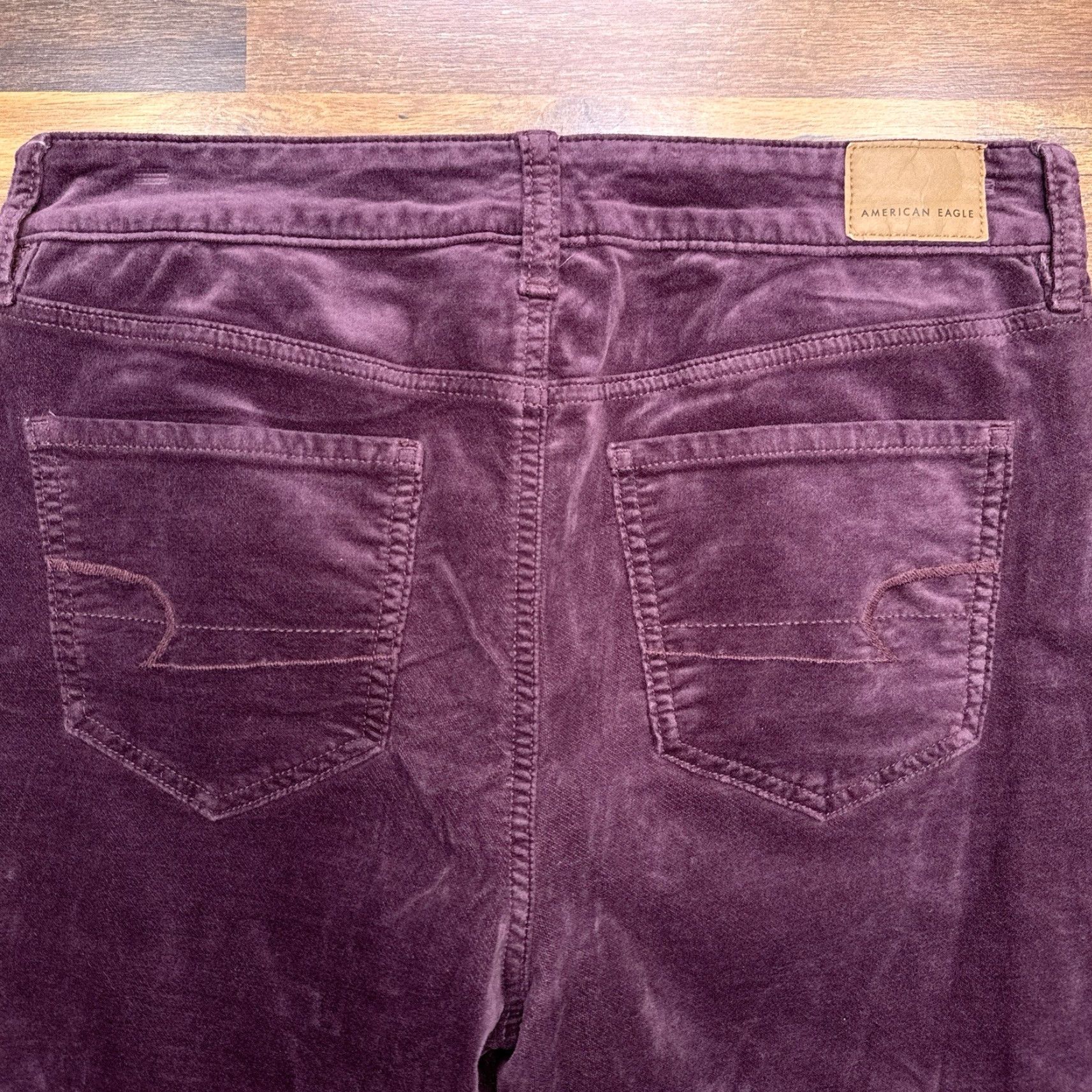 American Eagle Outfitters American Eagle Outfitters Jeans Womens 8 Burgundy Velvet Jegging Slim High Rise 5-Pocket Stretch Inseam 24 Vintage No Size 30" / US 8 / IT 44 - 7 Thumbnail