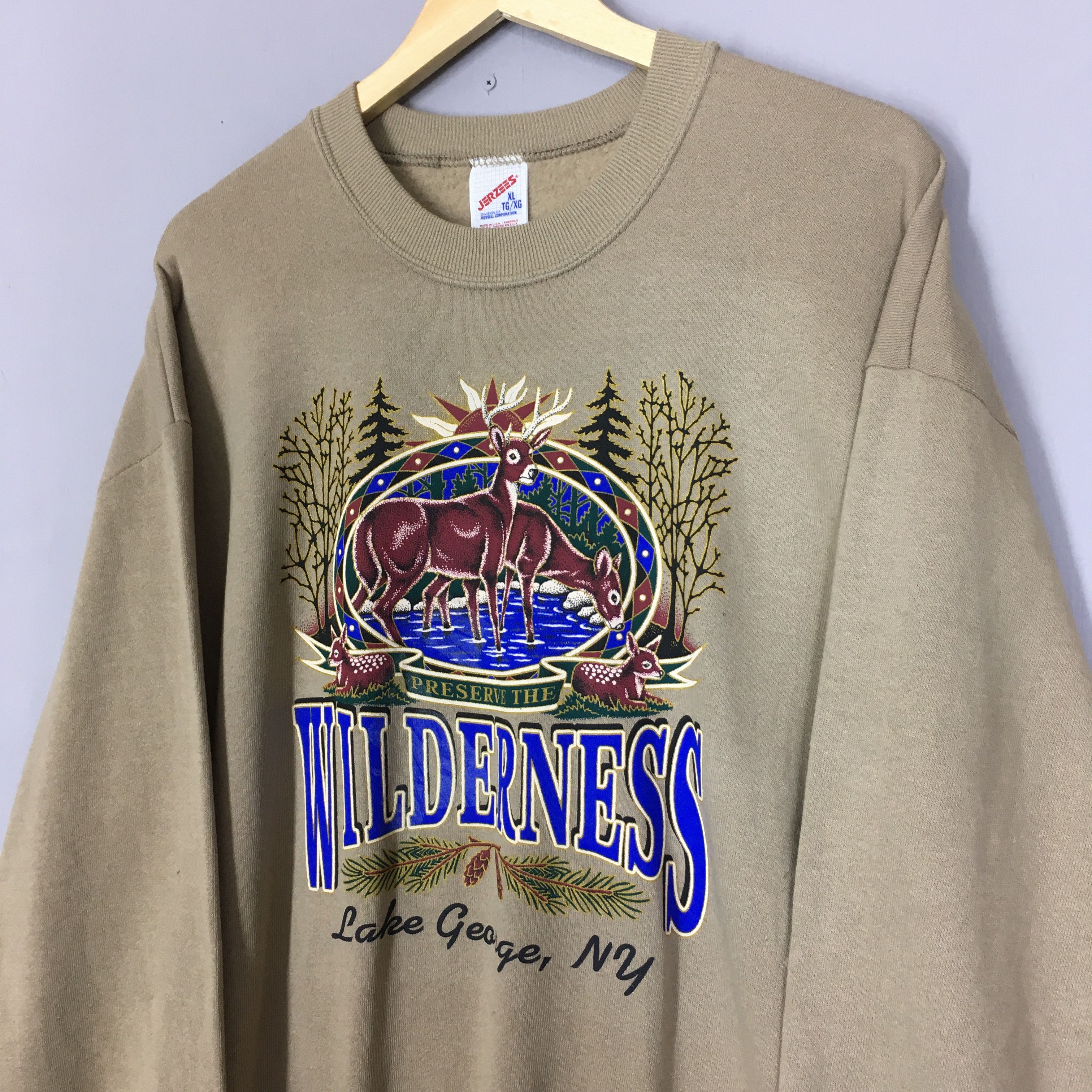 Habitat Vintage 90s Whitetail Deer Wildlife Brown Sweatshirt XLarge Size US XL / EU 56 / 4 - 3 Thumbnail