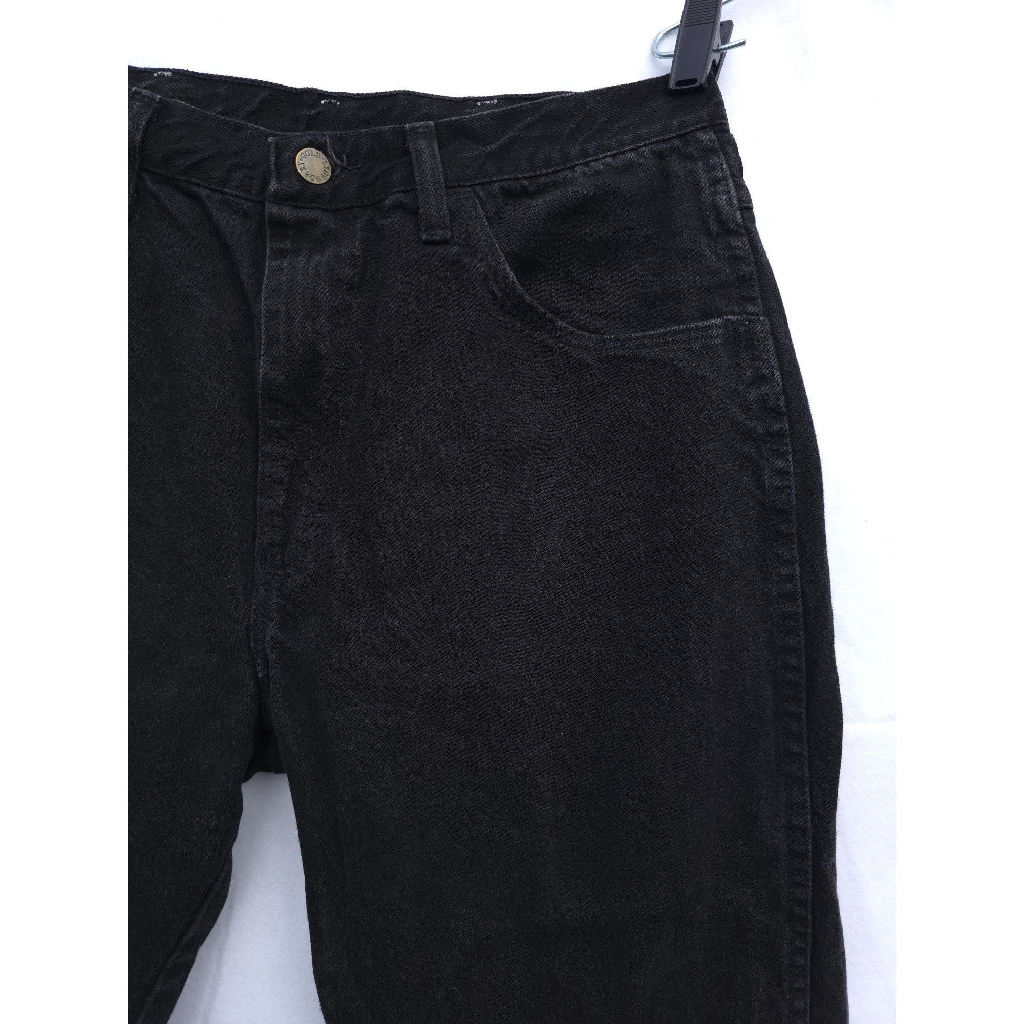 Vintage Vintage 1990s LEGENDARY GOLD Black Jeans 34x30 100% Cotton Size US 34 / EU 50 - 5 Thumbnail