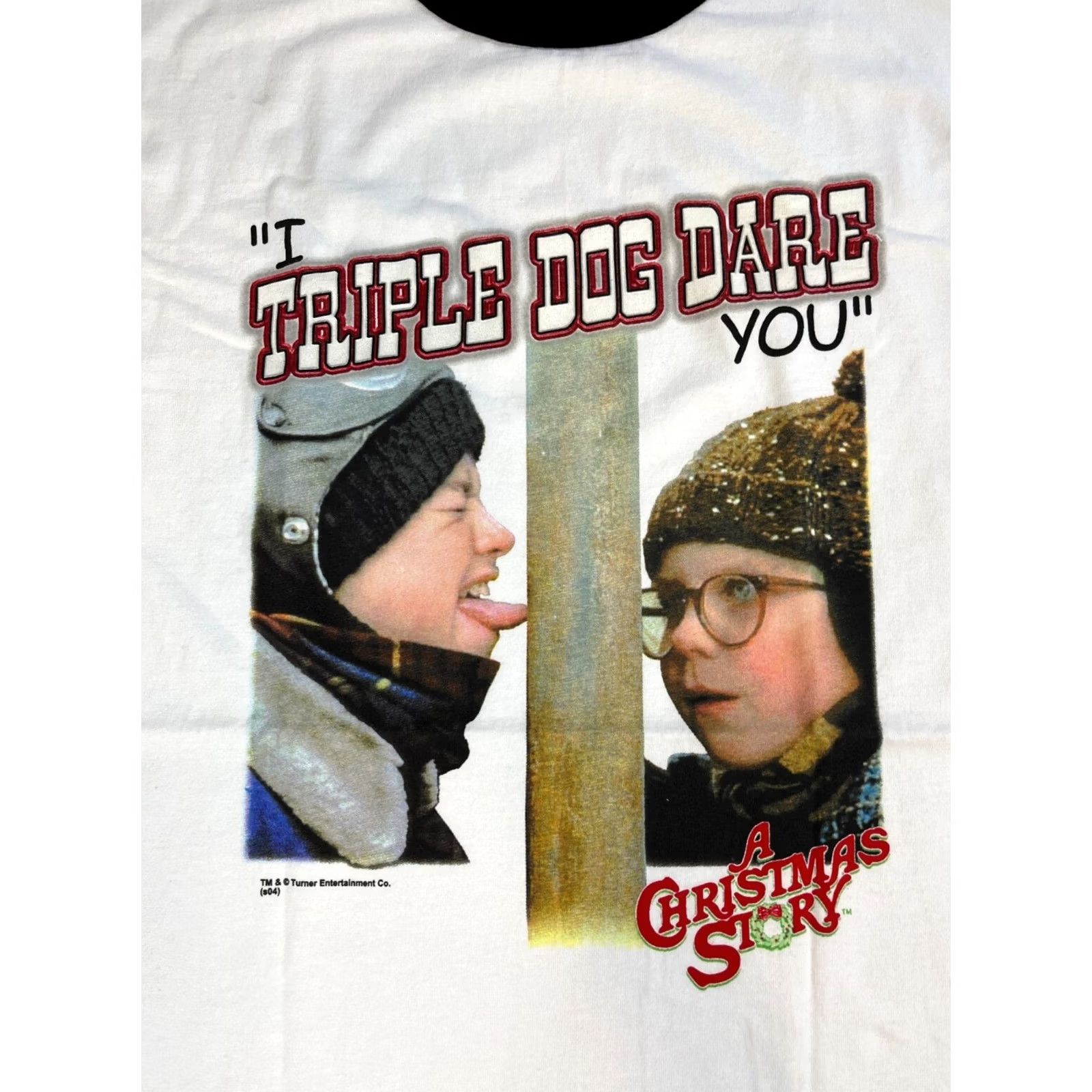 Vintage VINTAGE Thunder Creek T-Shirt Men NOS Christmas Story "I Triple Dog Dare You" Sz L White Size US L / EU 52-54 / 3 - 3 Thumbnail