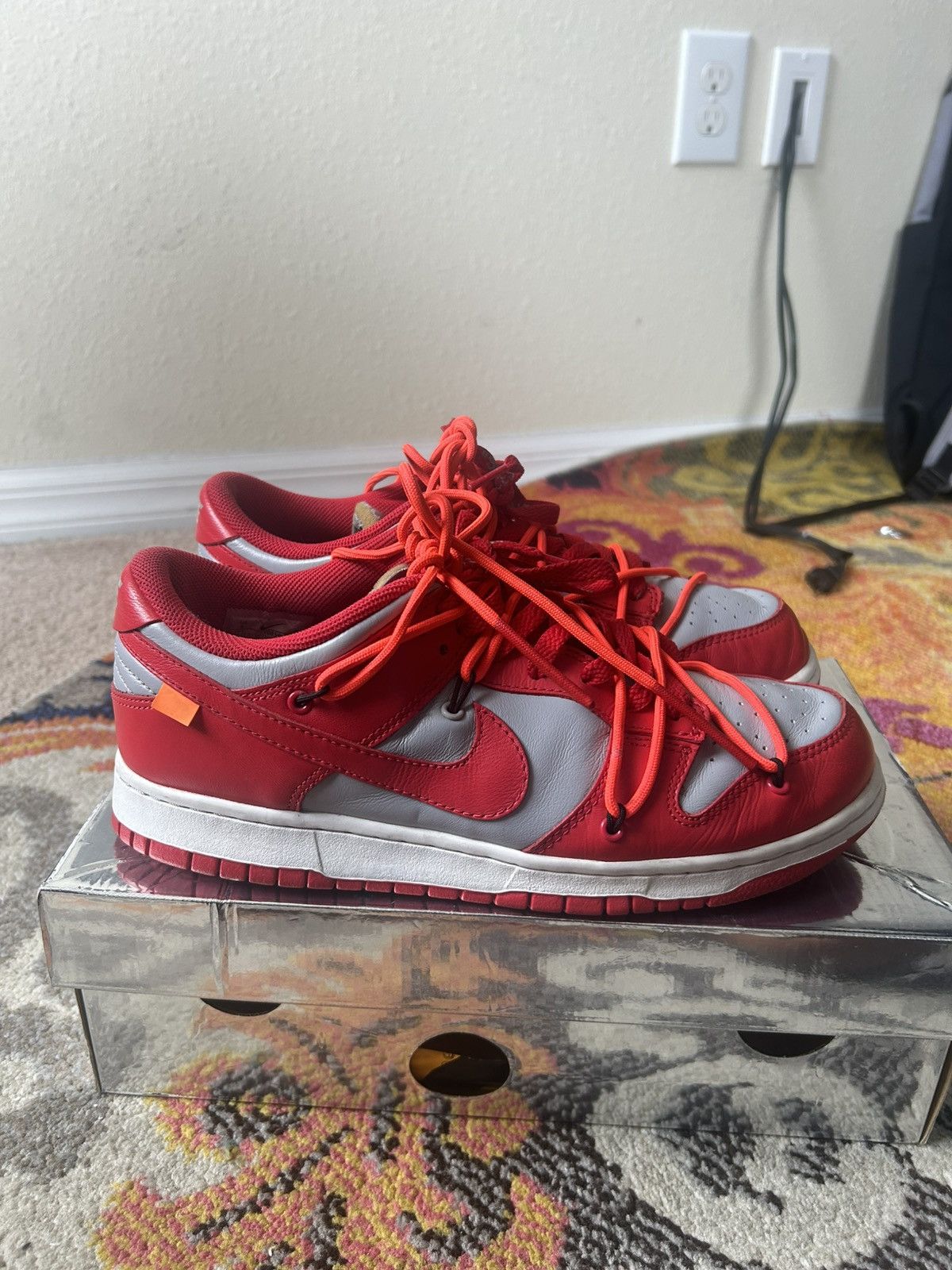 Nike Off-white university red Nike dunk Size US 9 / EU 42 - 2 Thumbnail