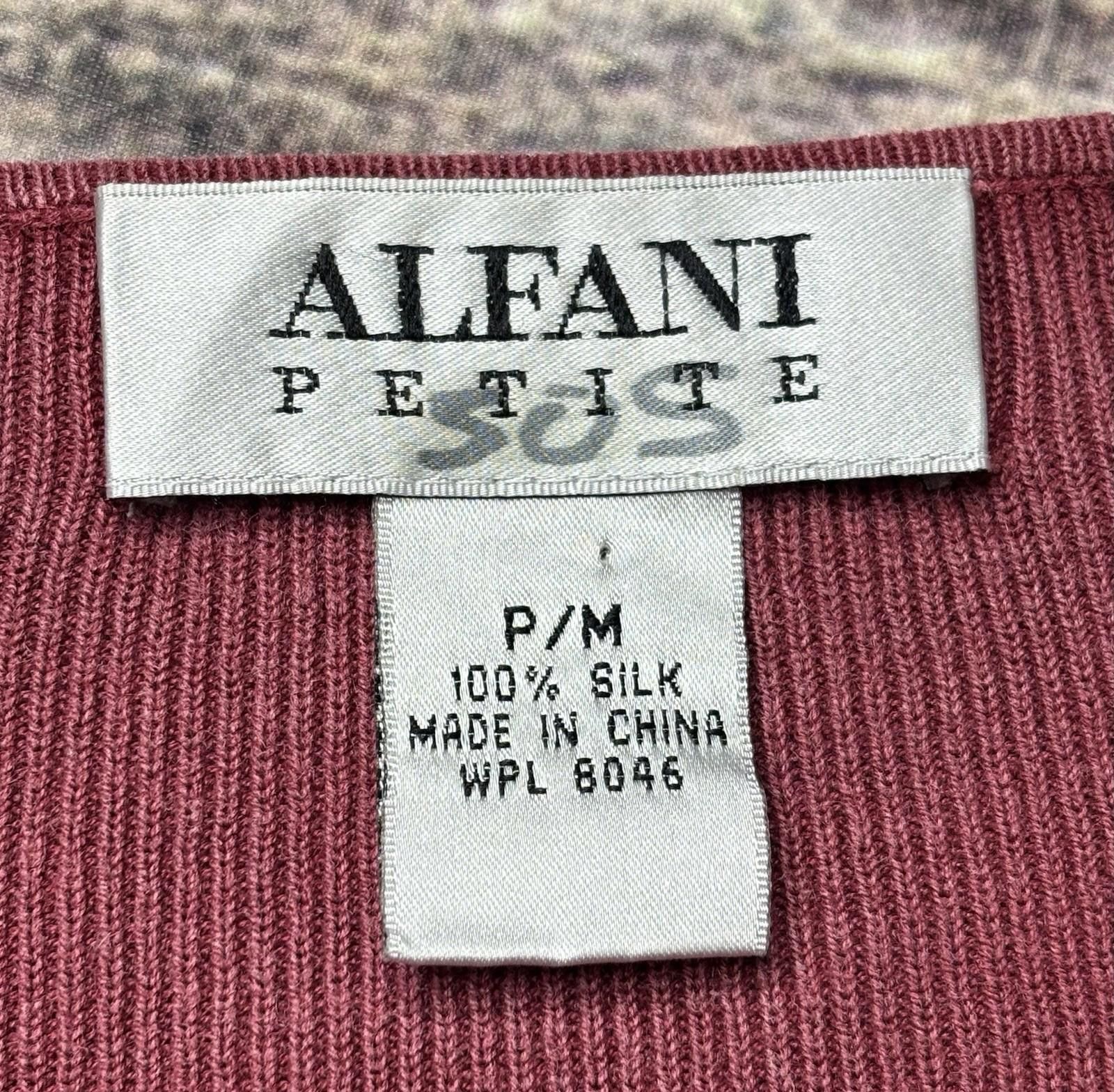 Alfani VTG Alfani Cardigan Sweater Womens MP Silk Open Knit Clasp Size M / US 6-8 / IT 42-44 - 2 Thumbnail