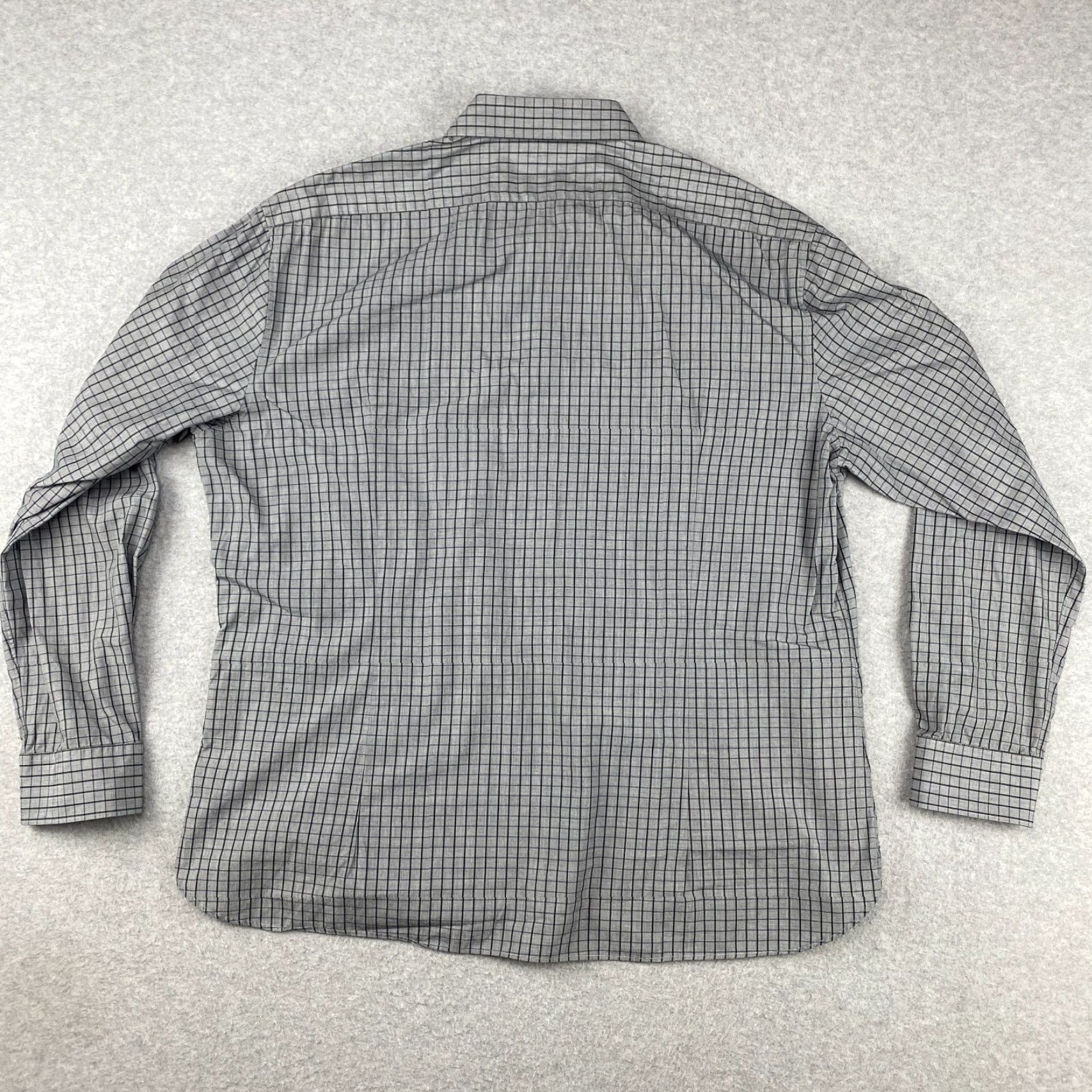 John Varvatos John Varvatos Star USA Shirt Button Up Mens XL 17.5 34/35 Gray Plad Long Sleeve Size US XL / EU 56 / 4 - 4 Thumbnail