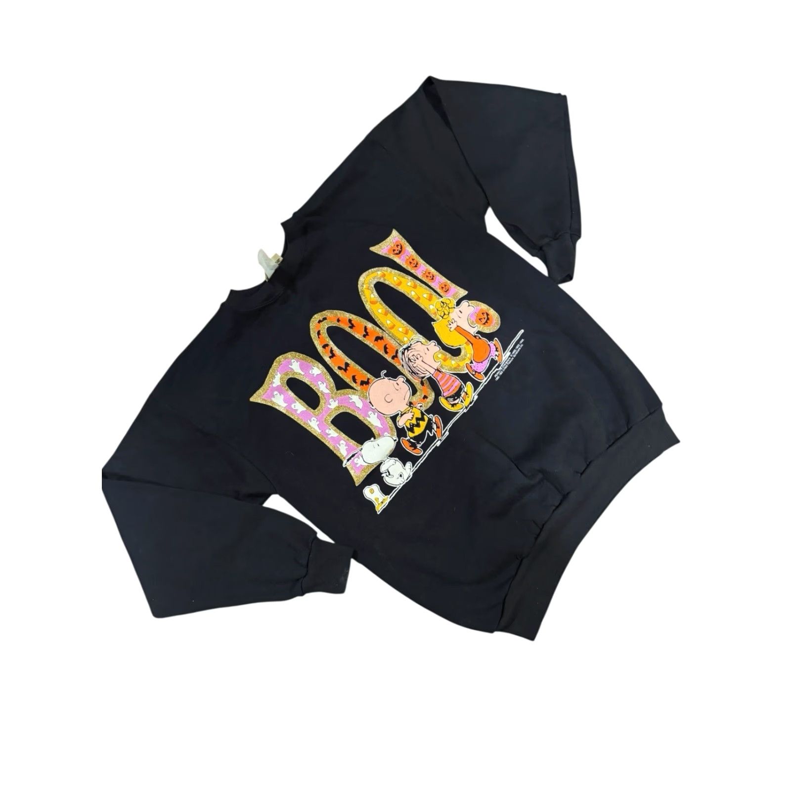 Peanuts VINTAGE Peanuts Snoopy & Woodstock Pumpkins Halloween Sweatshirt XL Black Unisex Adults 90s Graphic Print Pullover Crew Neck Long Sleeve Size US XL / EU 56 / 4 - 3 Thumbnail