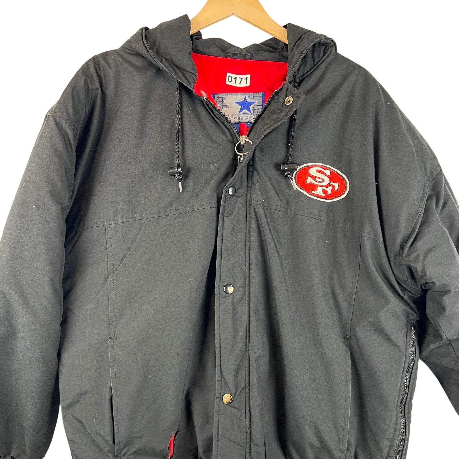 Starter VTG Starter San Francisco 49ers Hooded Jacket Size L Rare 90 Size US L / EU 52-54 / 3 - 12 Thumbnail