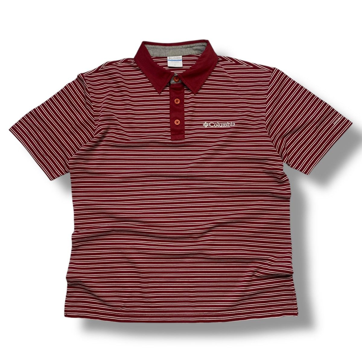 Columbia × Vintage Vintage Columbia Omni-wick Striped Polo shirt Size US L / EU 52-54 / 3 - 1 Thumbnail