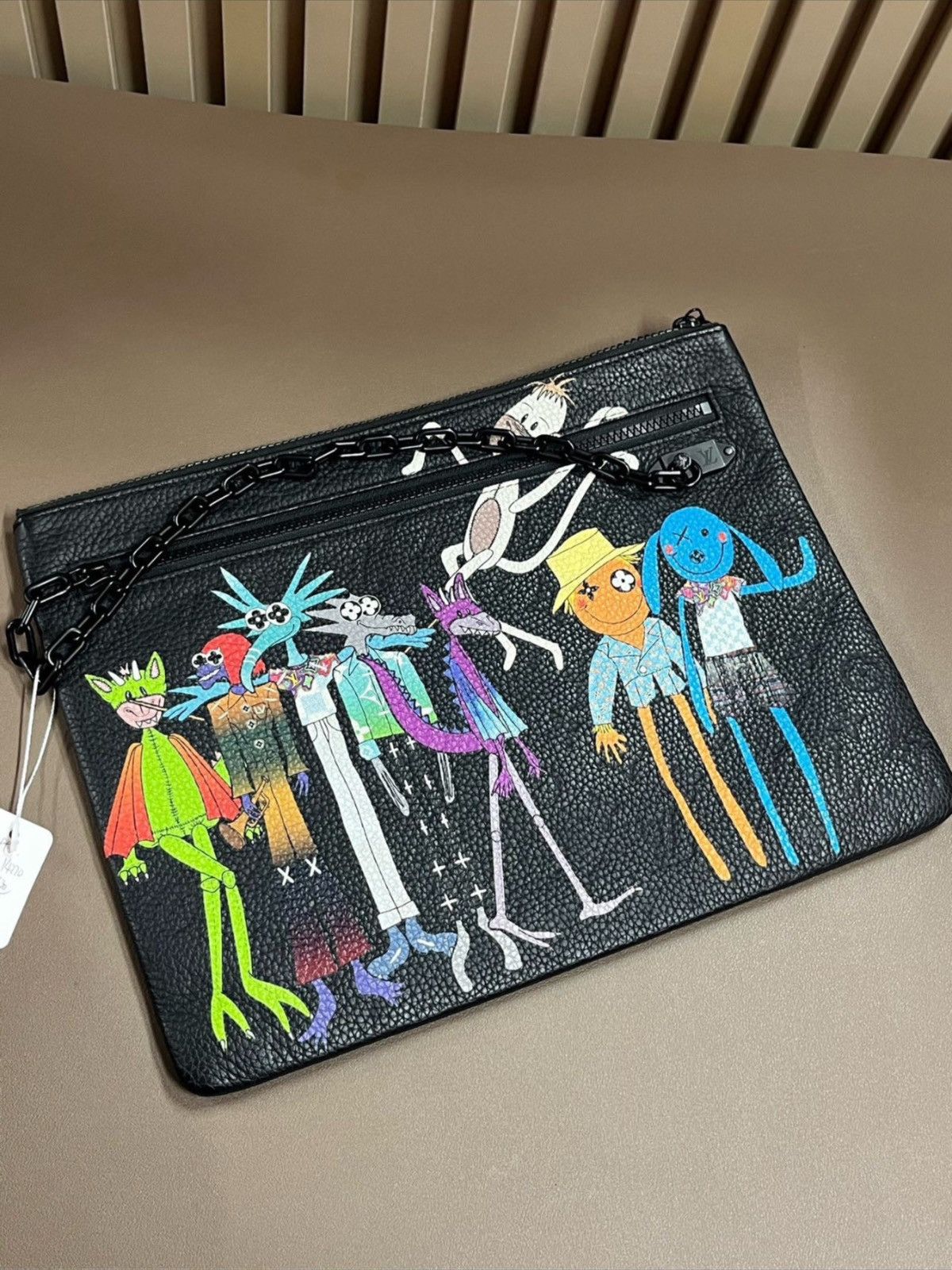 image of Louis Vuitton 'zoom With Friends' A4 Pouch Bag in Black, Men's
