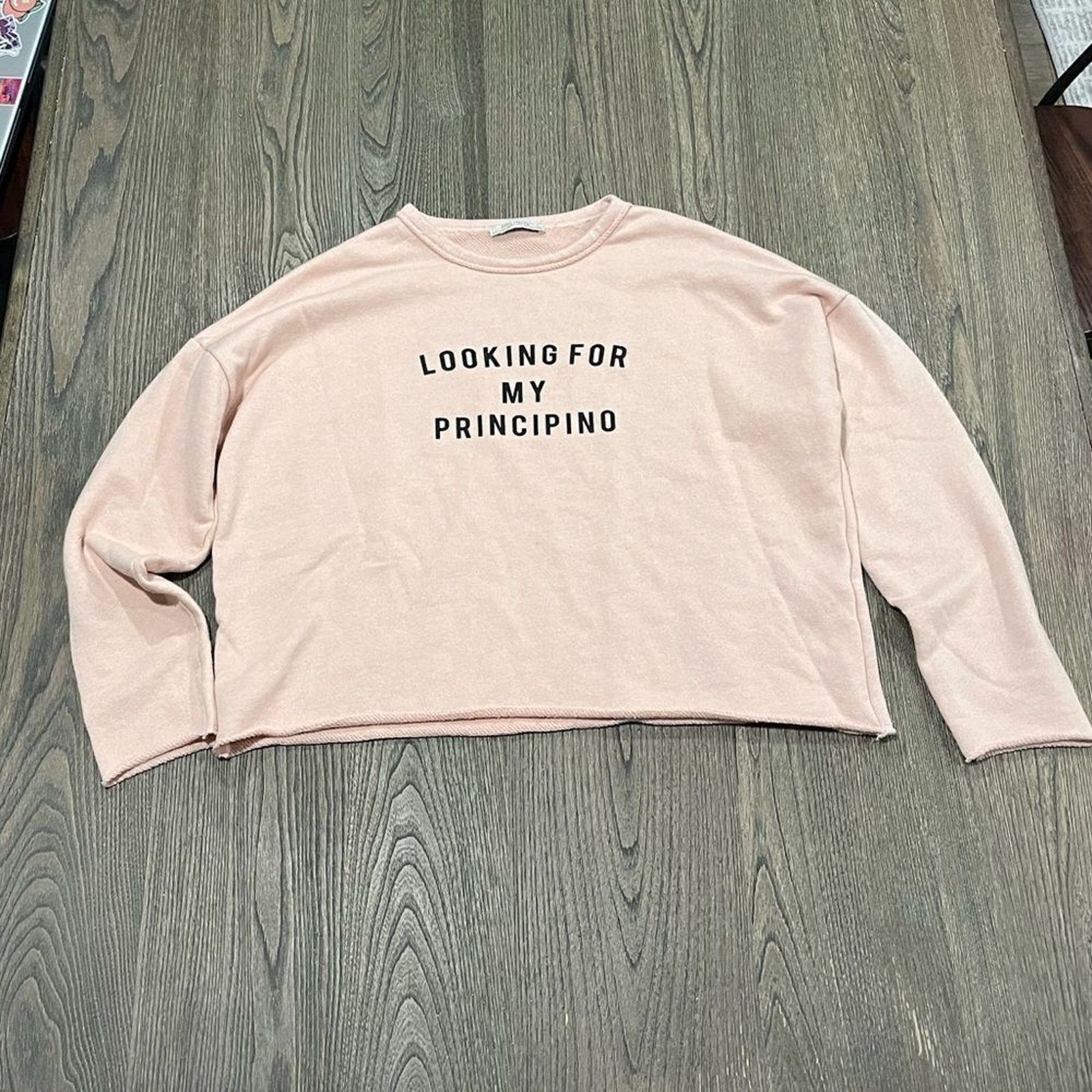 Zara Zara Trafaluc Sweater Cropped Looking for my Principino Size S / US 4 / IT 40 - 1 Thumbnail