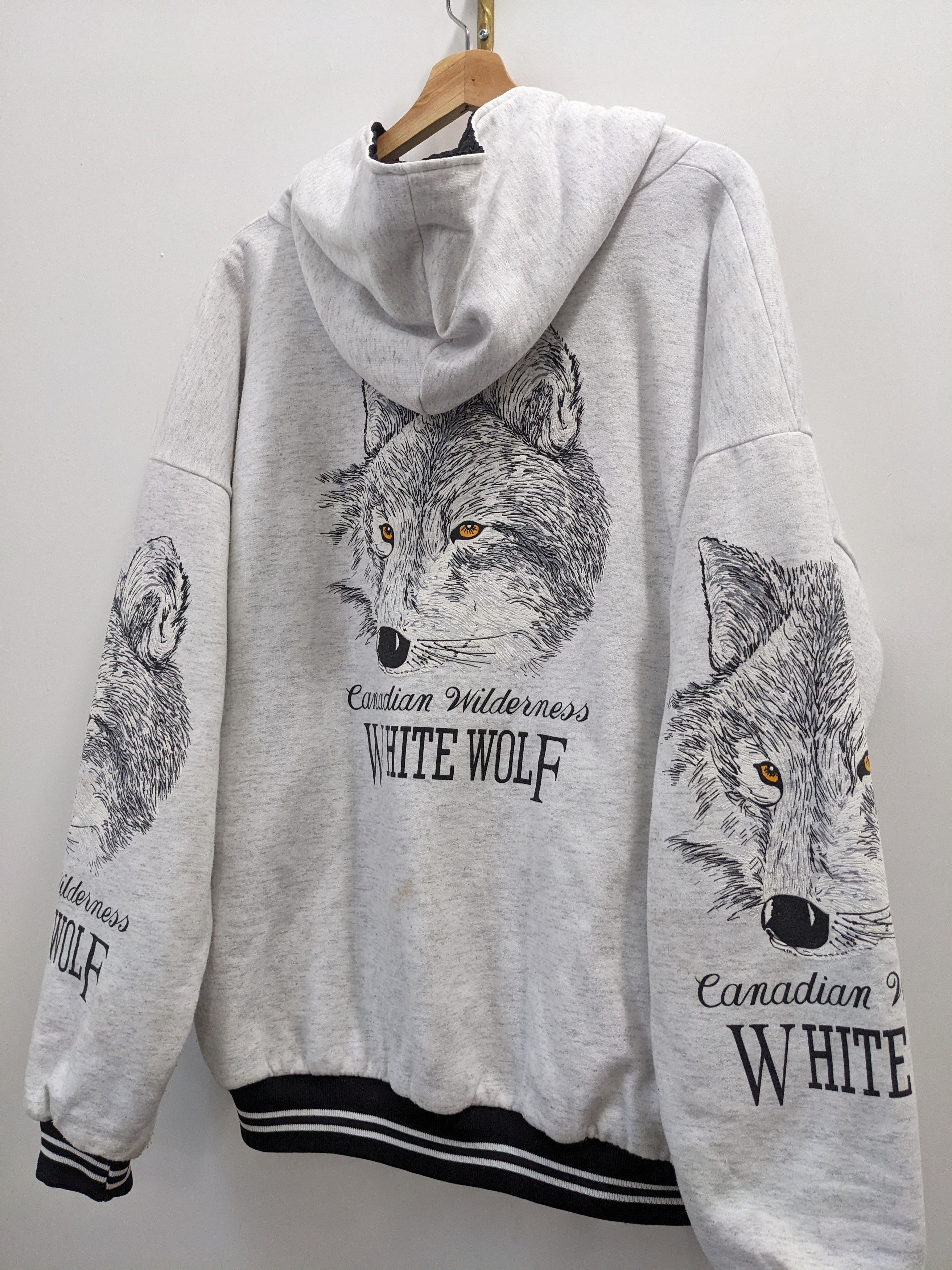 Vintage Vintage Wildlife White Wolf Hoodie Sweater Aop XL Size US XL / EU 56 / 4 - 4 Thumbnail