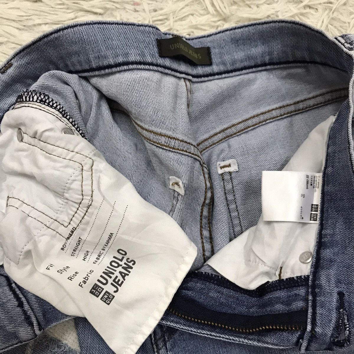 Japanese Brand Uniqlo Fabric by Kaihara Slim Fit Distressed Jeans Size 24" / US 00 / IT 34 - 10 Thumbnail