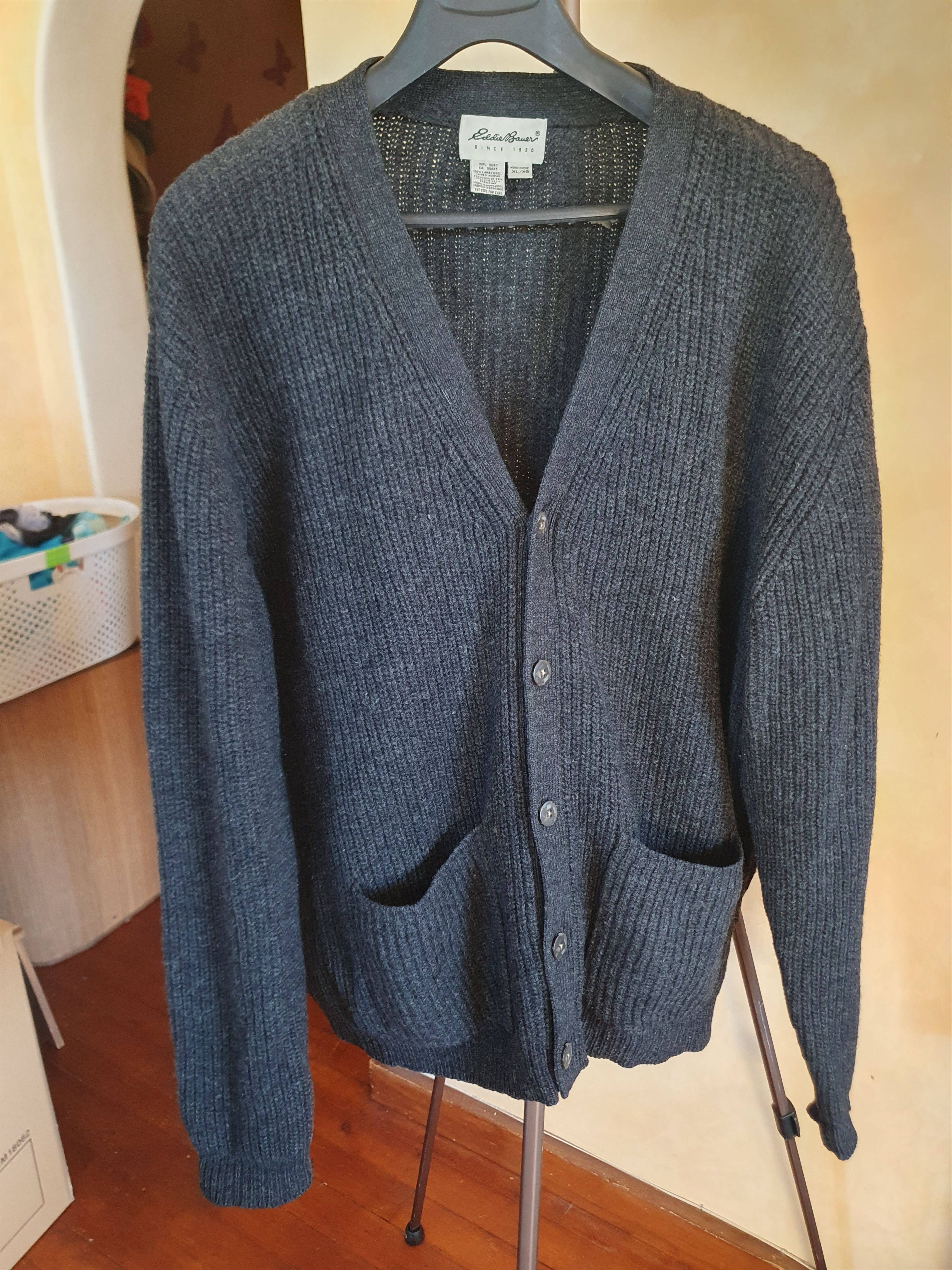 Eddie Bauer Eddie Bauer Lambswool Cardigan Cable Knit sz XL Size US XL / EU 56 / 4 - 1 Thumbnail