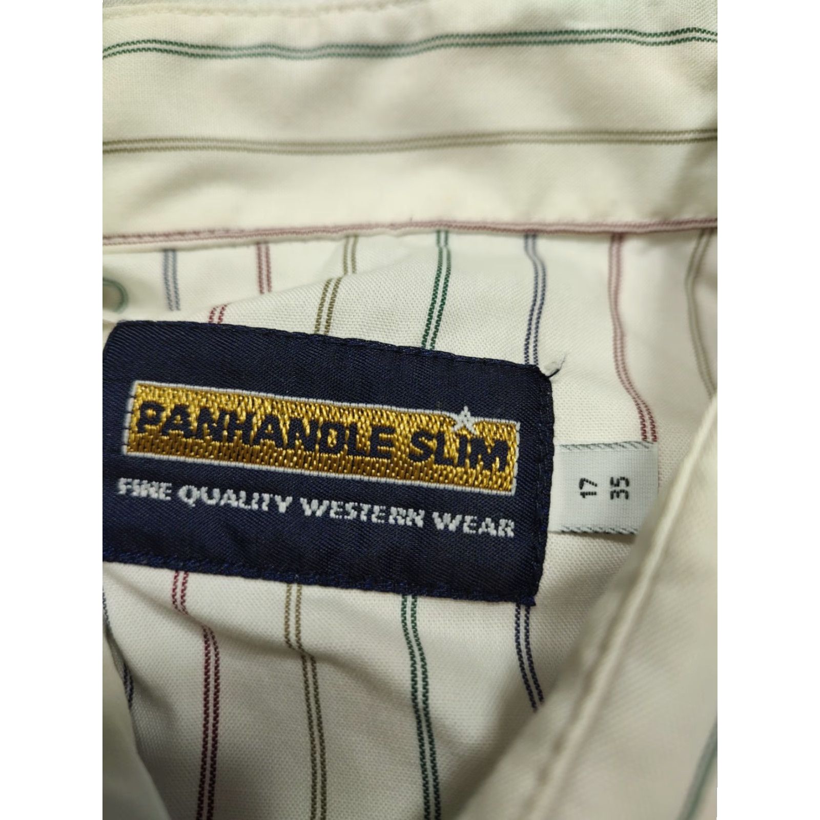 Vintage VINTAGE Panhandle Slim Shirt Mens 17 X 35 White Striped Pearl Snap Western Cowboy Shirt Mens 17 X 35 White Striped Pearl Snap Western Cowboy Size US XL / EU 56 / 4 - 5 Thumbnail