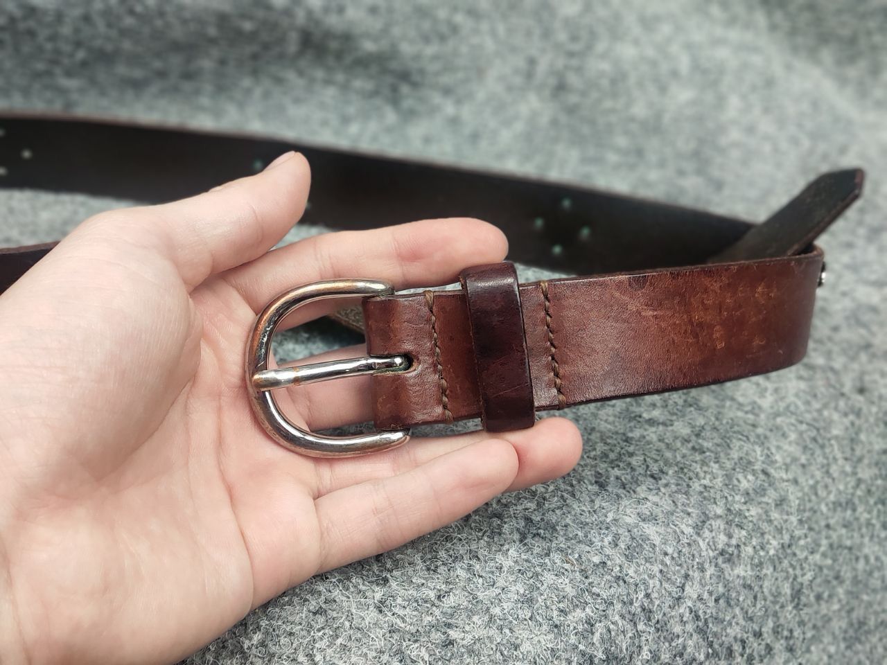 Etro Vintage 90's Leather Brown Belt Etro Cows Logo Y2K Style Size ONE SIZE - 11 Thumbnail