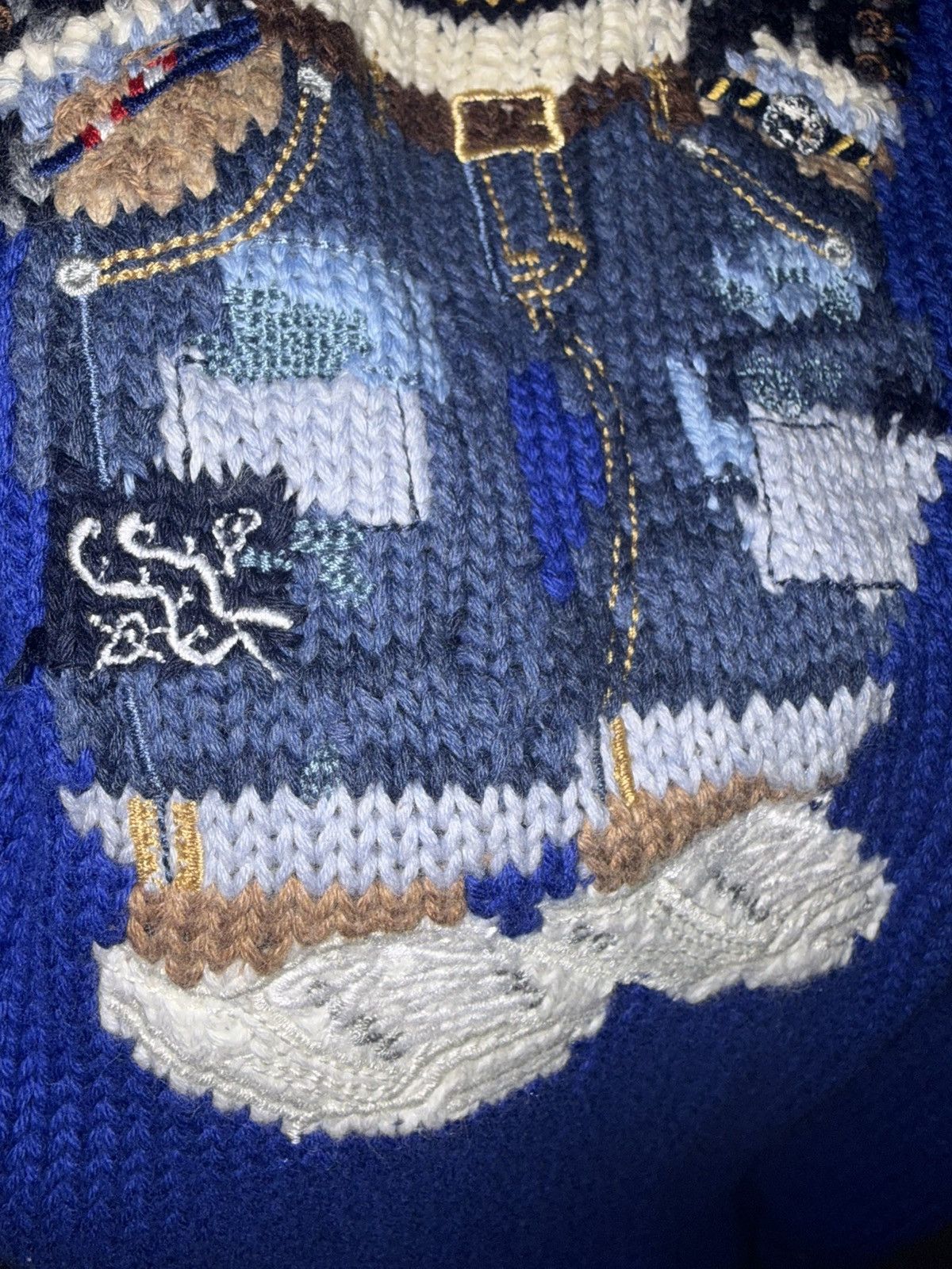 Polo Ralph Lauren Polo Ralph Lauren Bear Sweater Knit Blue Size US L / EU 52-54 / 3 - 7 Thumbnail