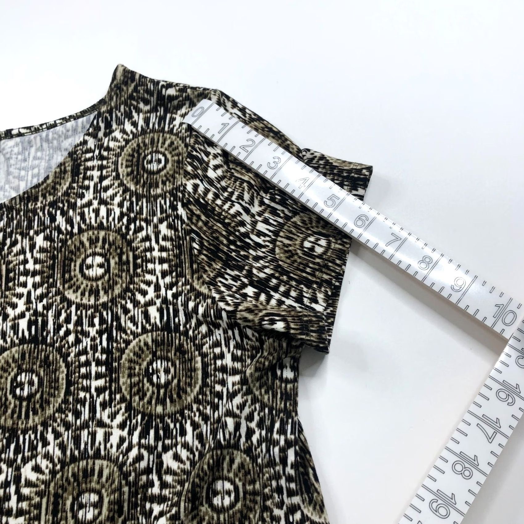 J. Jill J. Jill Dress Tunic Shift Knee Length Rayon Green Medallion All Over Print Women M Medium Size M / US 6-8 / IT 42-44 - 7 Thumbnail
