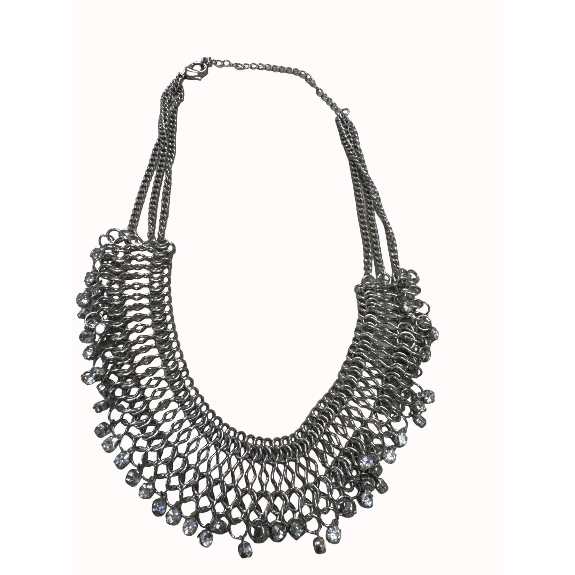 Other Silver plated costume choker with faux diamonds SKU 5240 Size ONE SIZE - 1 Thumbnail