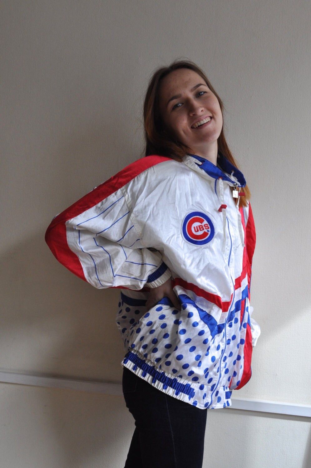 MLB Deadstock Chicago Cubs Vintage Women's XL Nylon Shell Jacket Size XL / US 12-14 / IT 48-50 - 2 Thumbnail