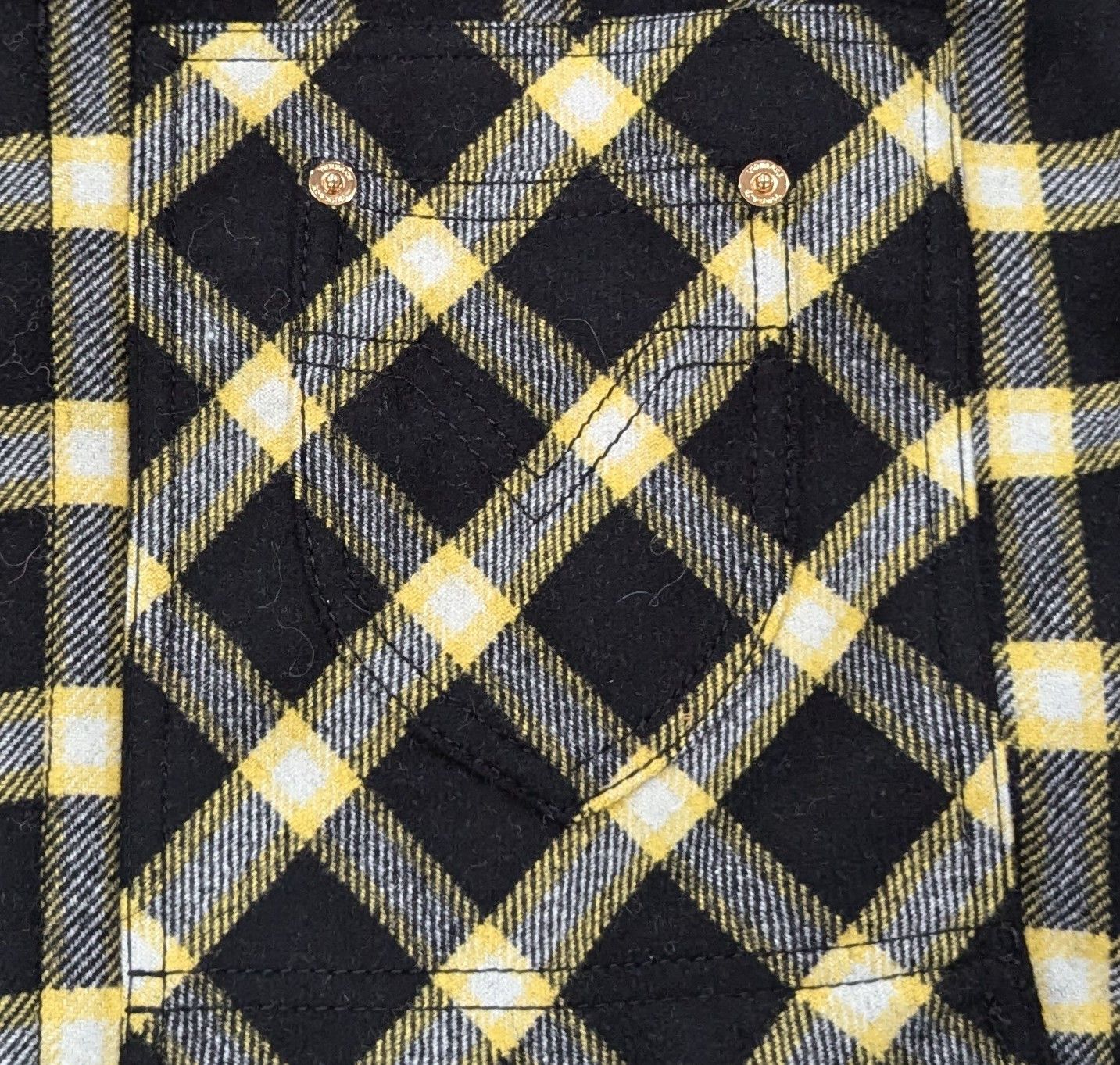 Versace VERSACE Tartan Plaid Flannel Shirt Jacket Black/Gold 48 Size US M / EU 48-50 / 2 - 5 Thumbnail