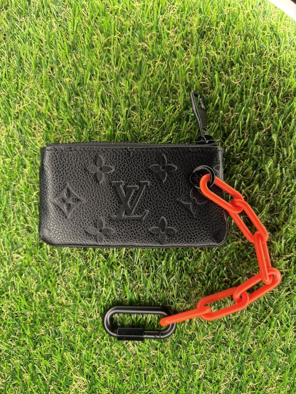 Louis Vuitton GRAIL🦄📜LV X Virgil Black Leather Orange Chain Coin/Key Pouch Size ONE SIZE - 13 Thumbnail