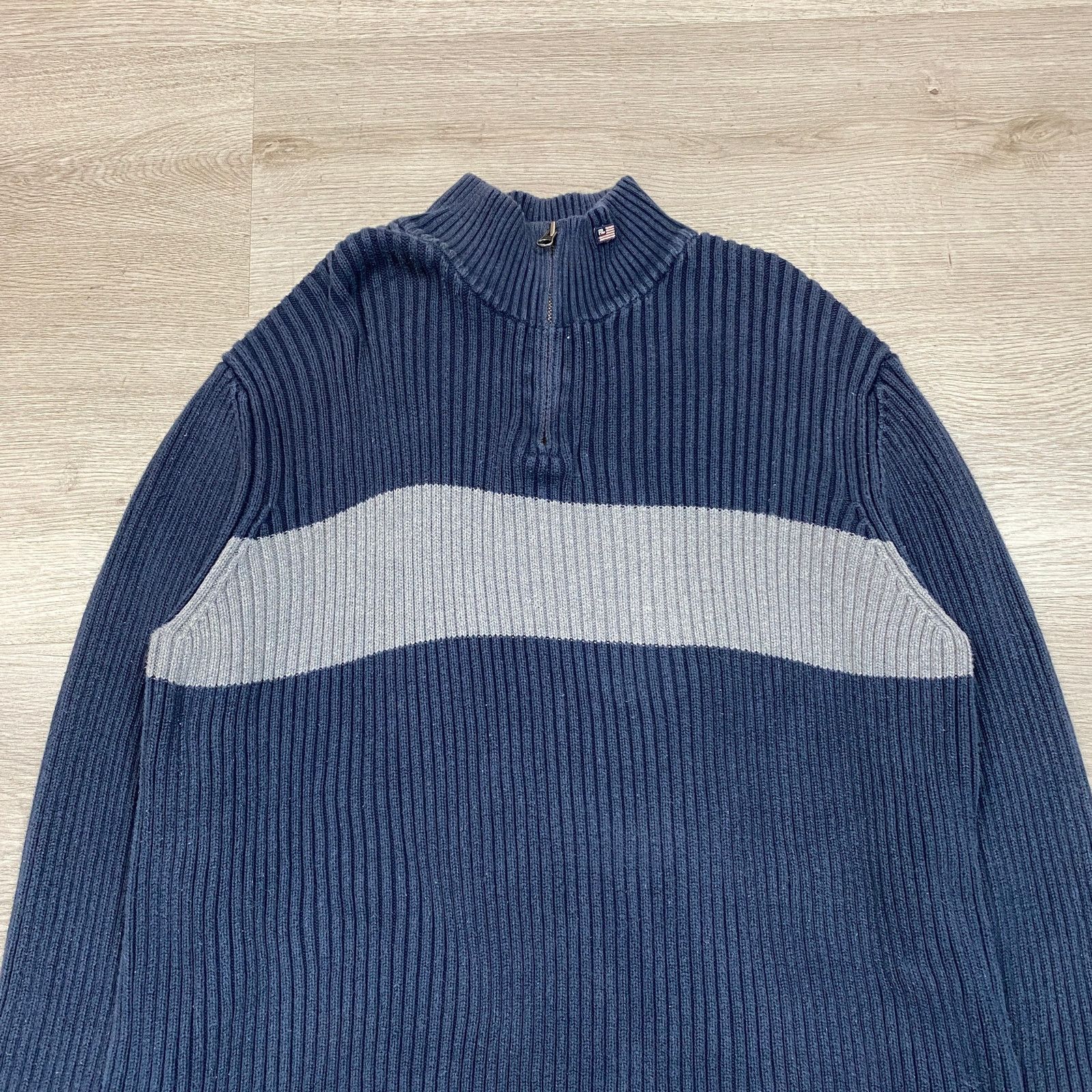 Polo Ralph Lauren × Vintage Vintage Polo Jeans Co Ralph Lauren 1/4 Zip Rib Sweater 2XL Size US XXL / EU 58 / 5 - 2 Thumbnail