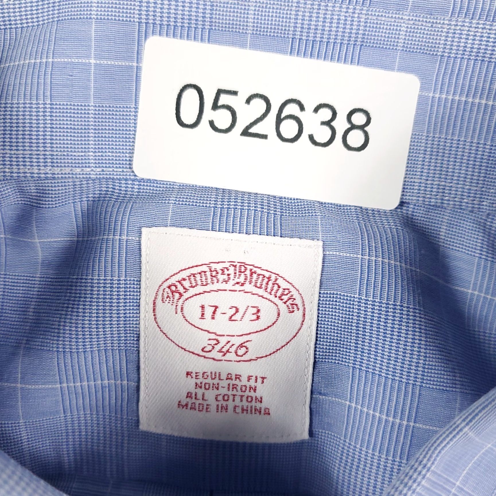 Brooks Brothers Brooks Brothers Dress Shirt Mens Size 17 Blue Plaid Long Sleeve Button Up Regular Fit Size 46R - 6 Thumbnail