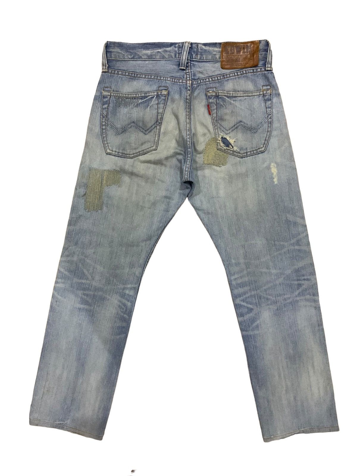 Edwin × If Six Was Nine × Margaret Howell Edwin EV Blue Mud Wash Style Kapital Patches Distress Jeans Size US 31 - 7 Thumbnail