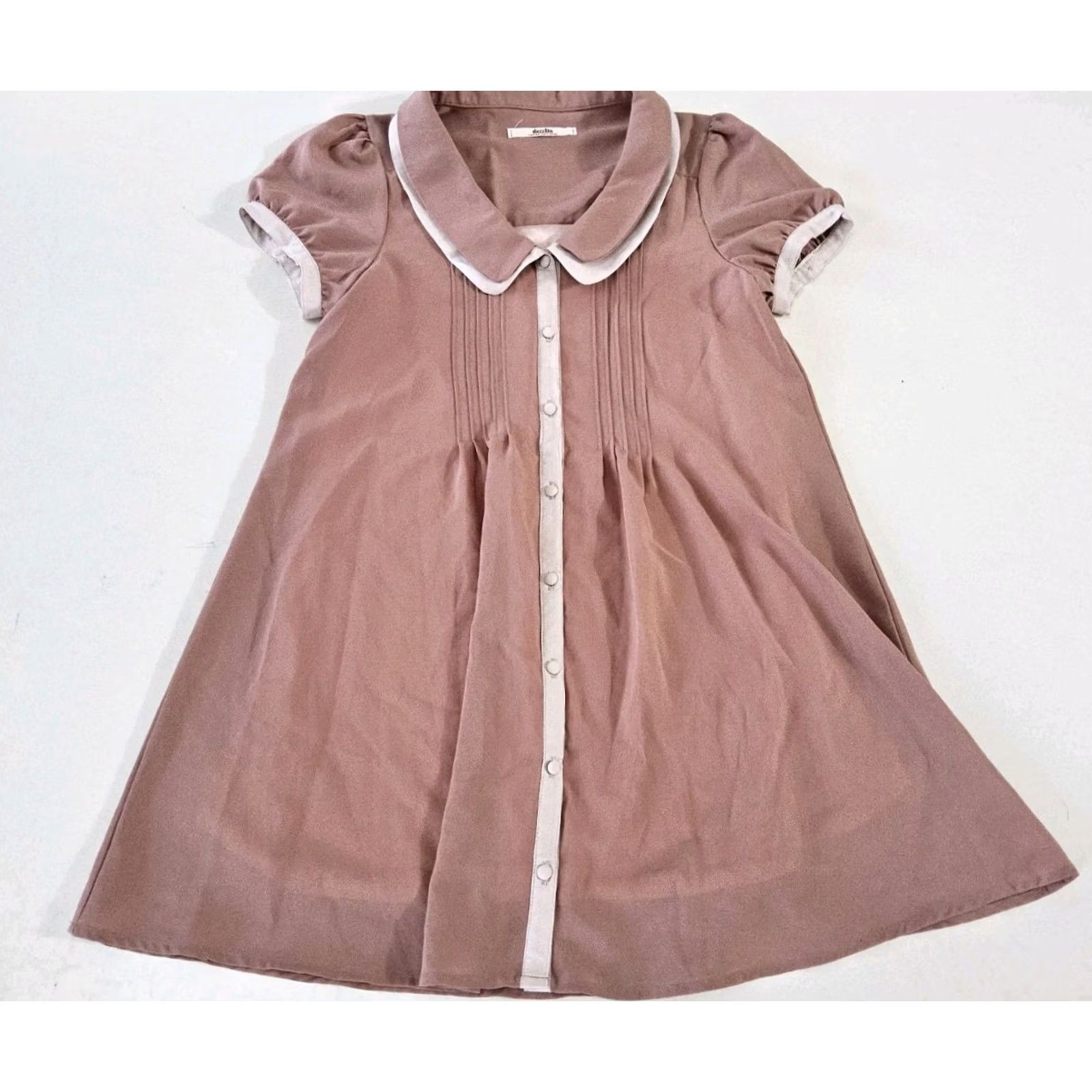 Vintage Dazzlin' Dress Casual Mini Sleeveless Chiffon Dusty Pink Flower Pockets Japan Size S Womens Size S / US 4 / IT 40 - 2 Thumbnail
