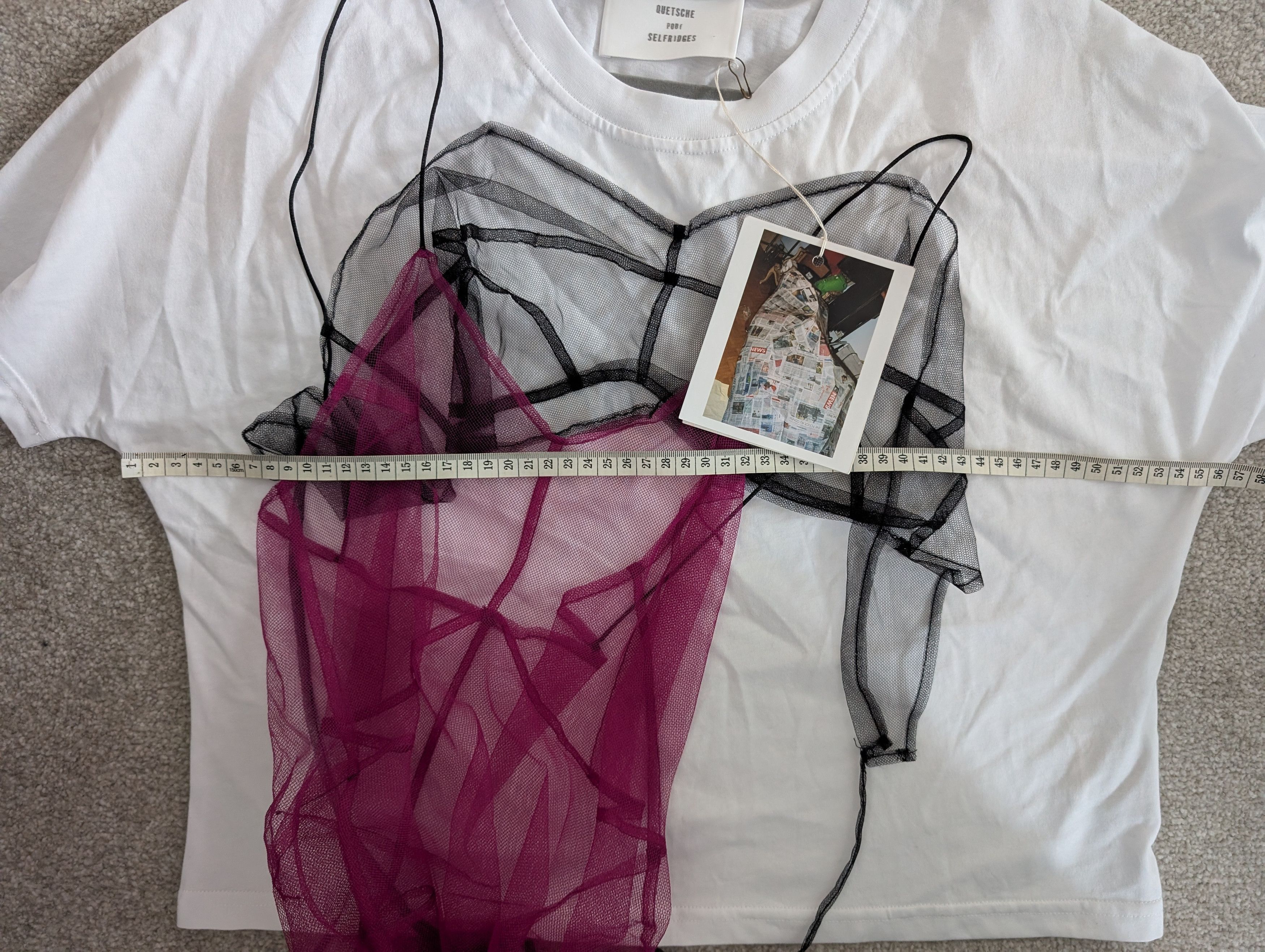 Other Quetsche “Hidden Dress” Layered T-Shirt/Sheer Tulle Overlay Size S / US 4 / IT 40 - 7 Thumbnail
