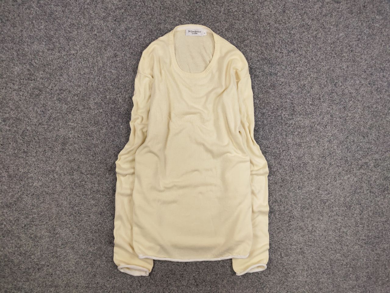 Yves Saint Laurent Vintage Yves Saint Laurent yellow big Logo Light Sweater Size US M / EU 48-50 / 2 - 1 Thumbnail