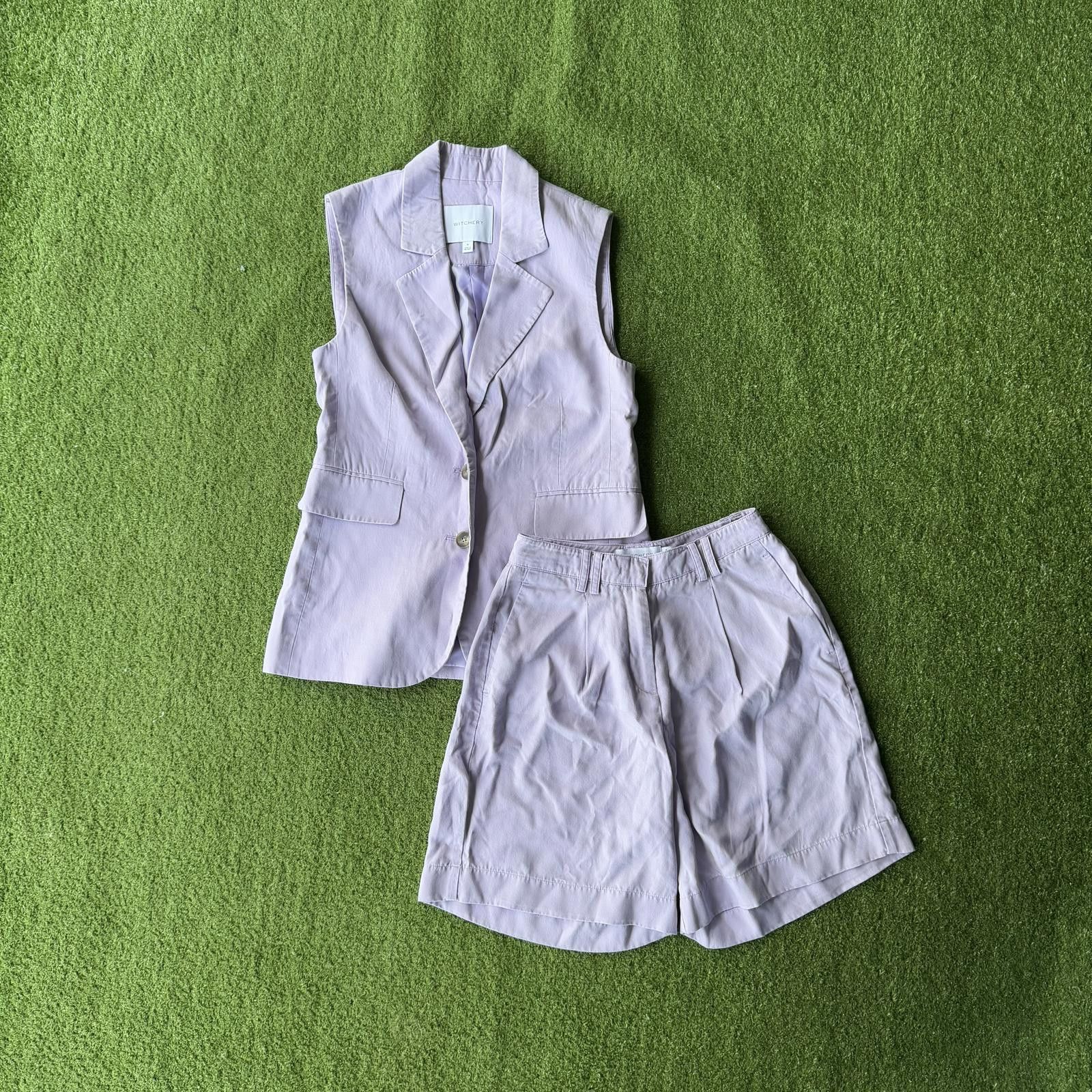 Designer Witchery Women's Lilac Short Suit Set Size ONE SIZE - 1 Thumbnail