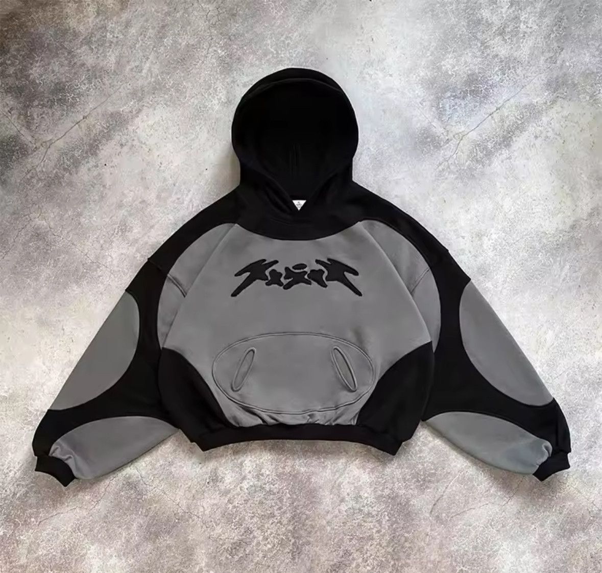 Other Retro Gothic Y2K Hip Hop Patchwork Jacquard Fashion Hoodies Size US XL / EU 56 / 4 - 5 Thumbnail