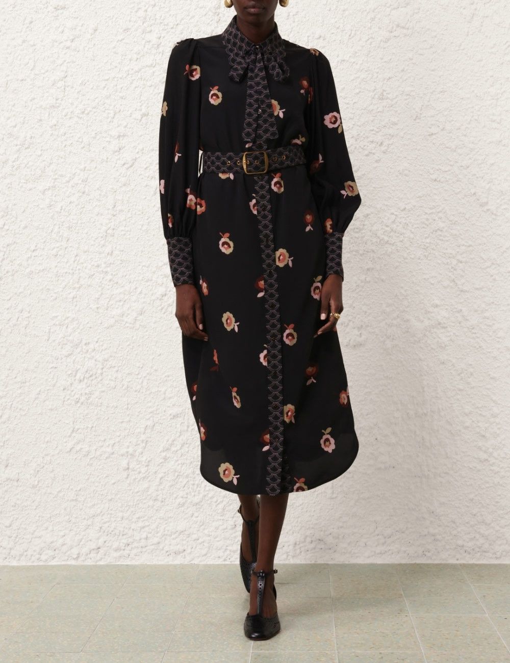 Zimmermann oc11z0825 Pussybow Midi Dress in Black Size M / US 6-8 / IT 42-44 - 2 Thumbnail