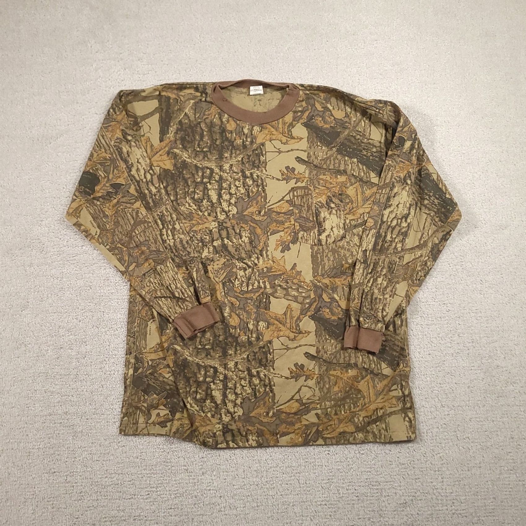 Vintage VINTAGE SNIPER T Shirt Adult XL Brown Tree Camo Long Sleeve Crew Neck Ace Sportswear Men 80s 90s Outdoor Sports Camouflage Jersey Cotton Classic Shirt Size US XL / EU 56 / 4 - 2 Thumbnail