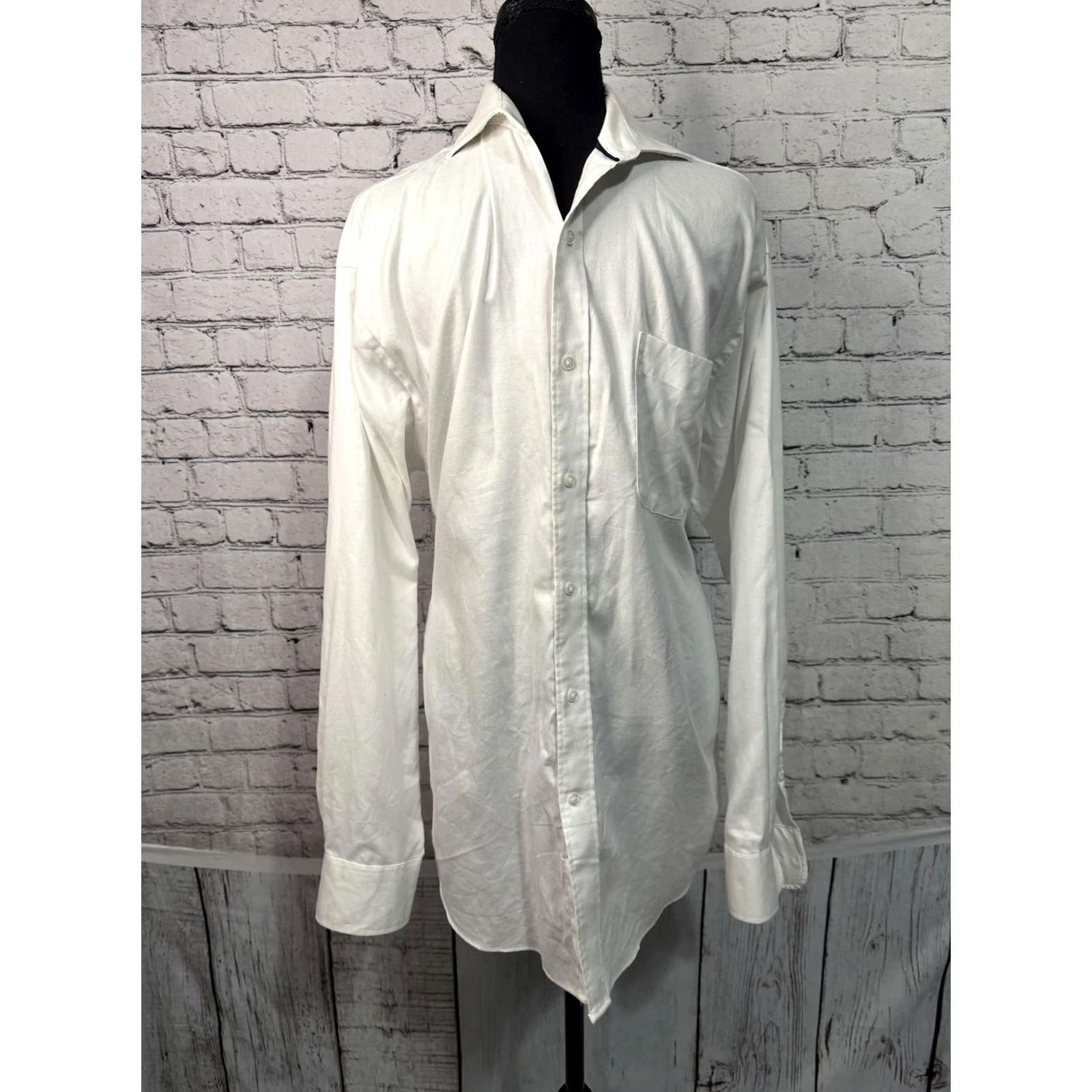 Tommy Hilfiger Tommy Hilfiger Shirt Mens L White Men Dress Regular Fit Stretch Size 42R - 5 Thumbnail