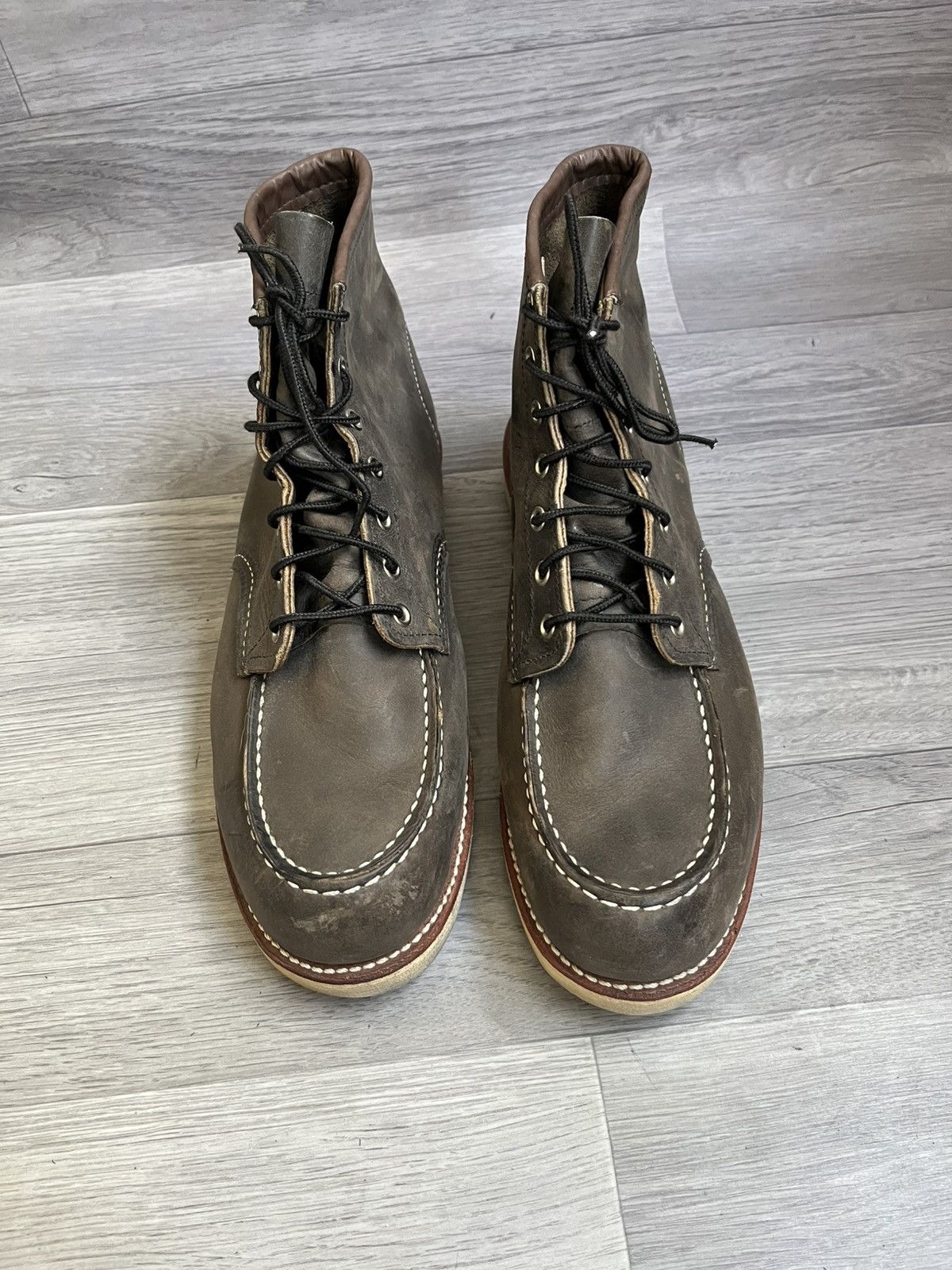 Red Wing Red wing moc-toe charcoal rough tough leather boots Size US 11.5 / EU 44-45 - 3 Thumbnail