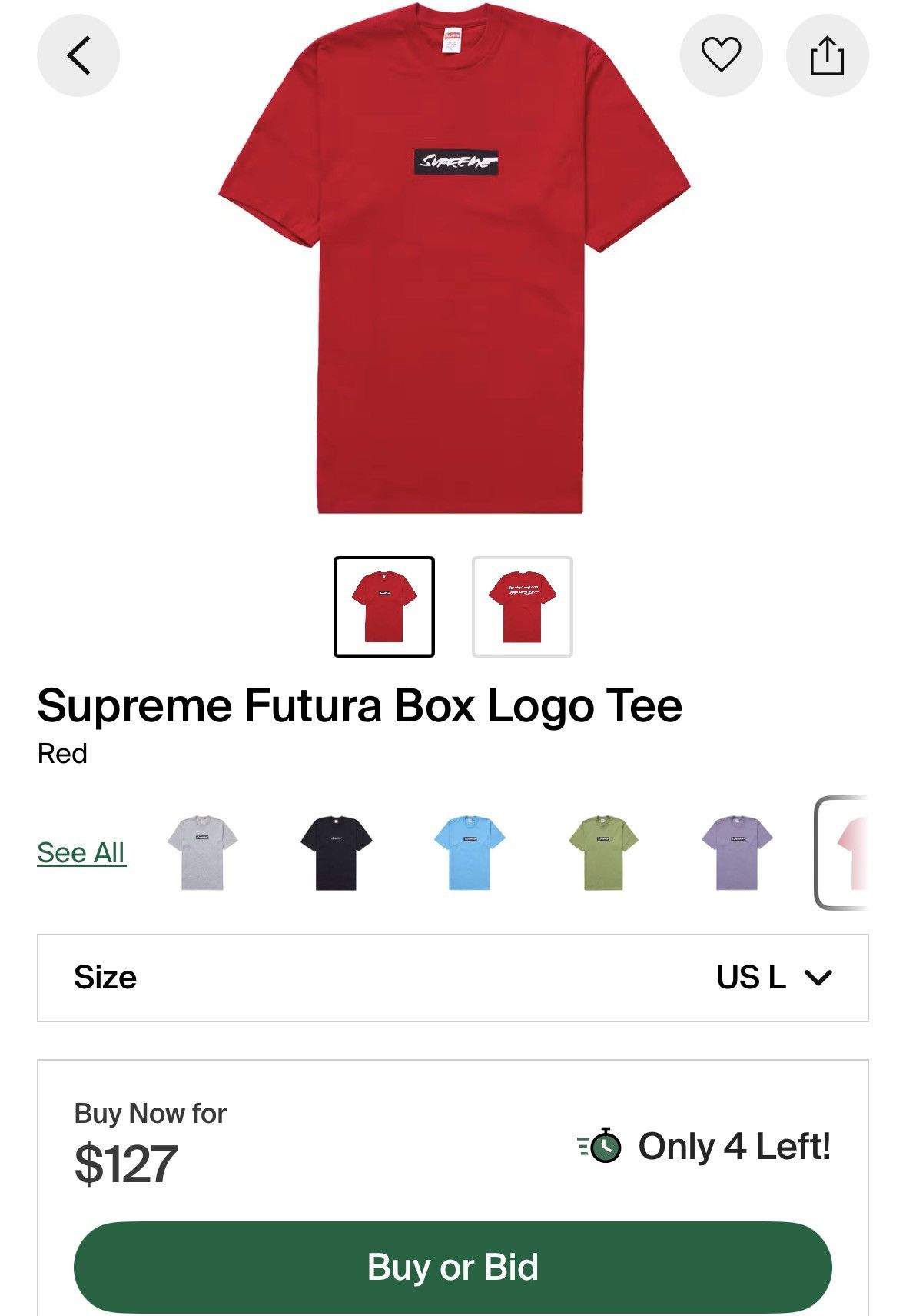 Futura × Supreme Supreme x futura box logo in red Size US L / EU 52-54 / 3 - 5 Thumbnail