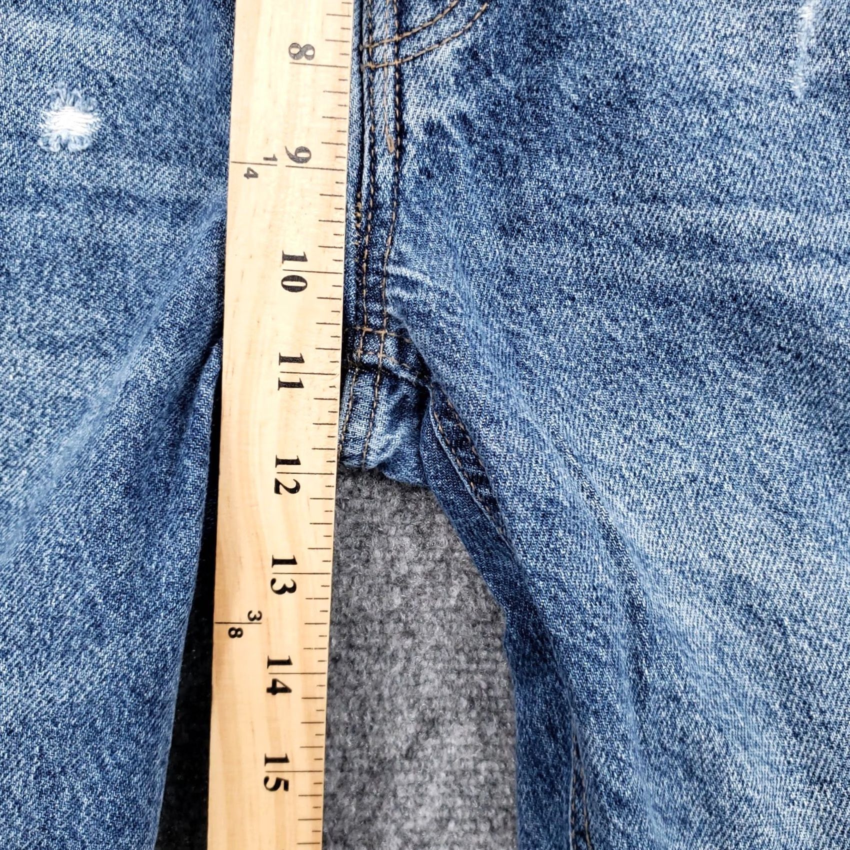 Pacsun PacSun Jeans Womens 24 Blue Ultra High Rise Slim Fit Straight Button Fly Ripped Jeans Size 42" / US 20 - 6 Thumbnail