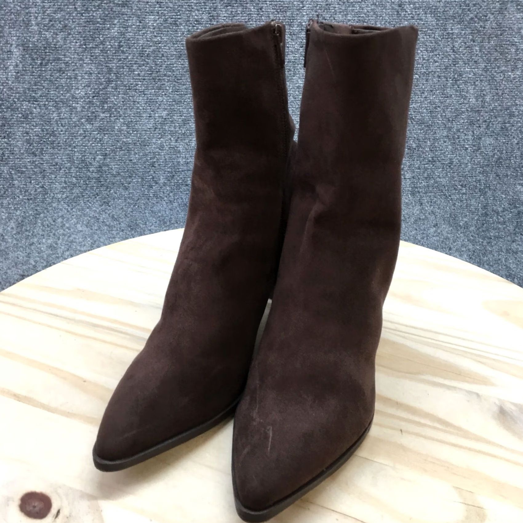 Vintage A New Day Ankle Boots Womens 10 Brown Pointed Toe Slip-On Casual Comfort Suede Size US 10 / IT 40 - 4 Thumbnail