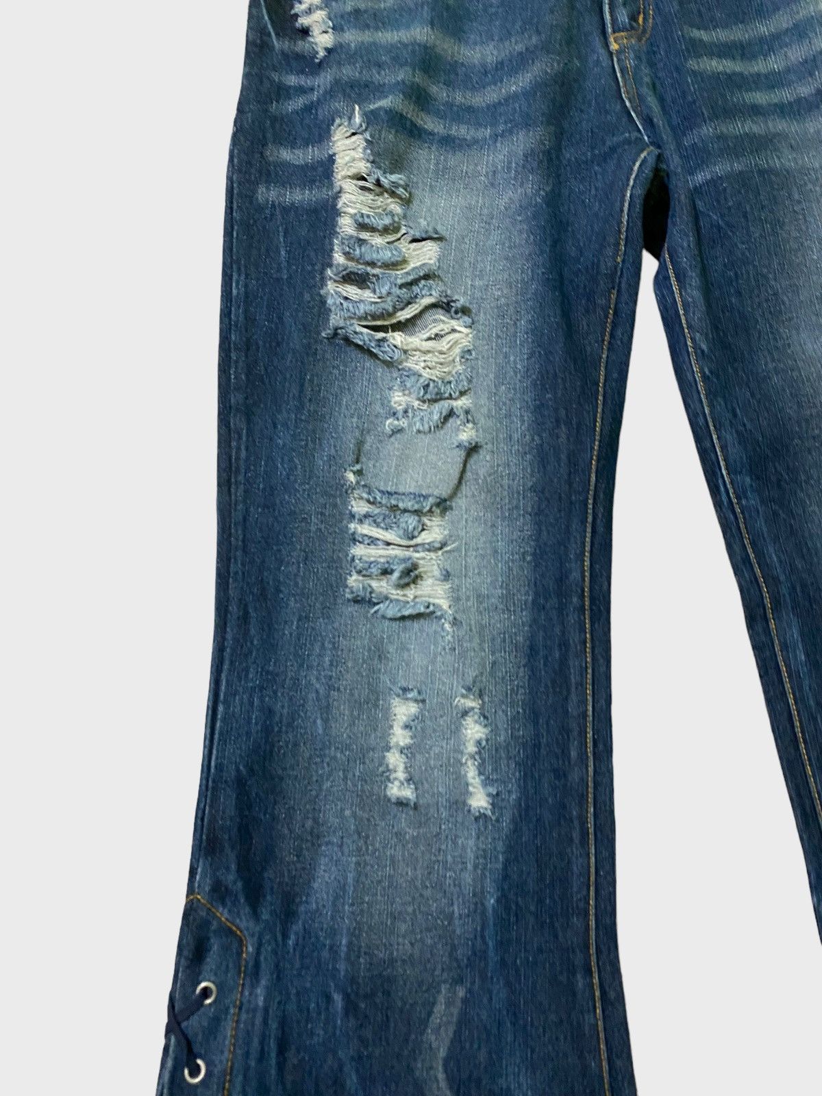 If Six Was Nine Flared Sho Bernings Lace Distressed Style Denim Size US 31 - 8 Thumbnail