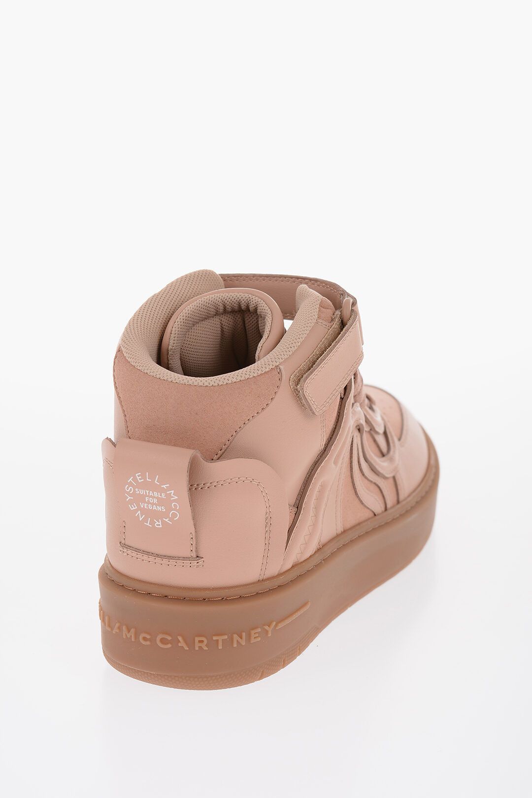 Stella McCartney og1mm0824 Leather S-Wave High-Top Sneakers in Peach Size US 7 / IT 37 - 3 Thumbnail