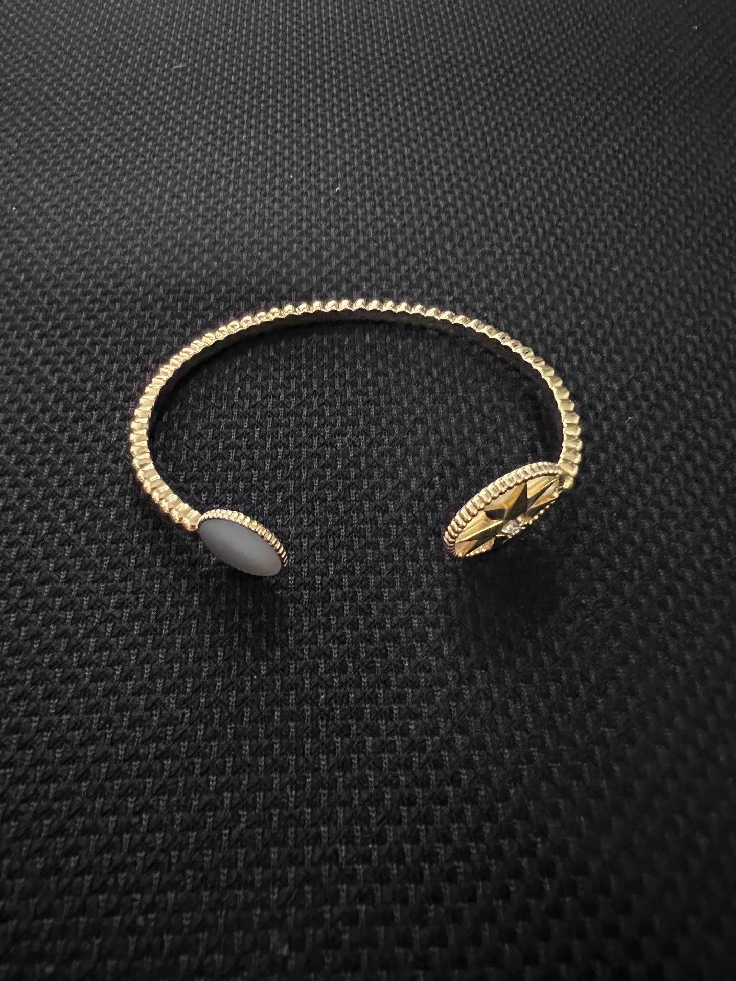 Dior Dior White MOP & Diamond Octagram Compass Open Bangle Size ONE SIZE - 1 Thumbnail