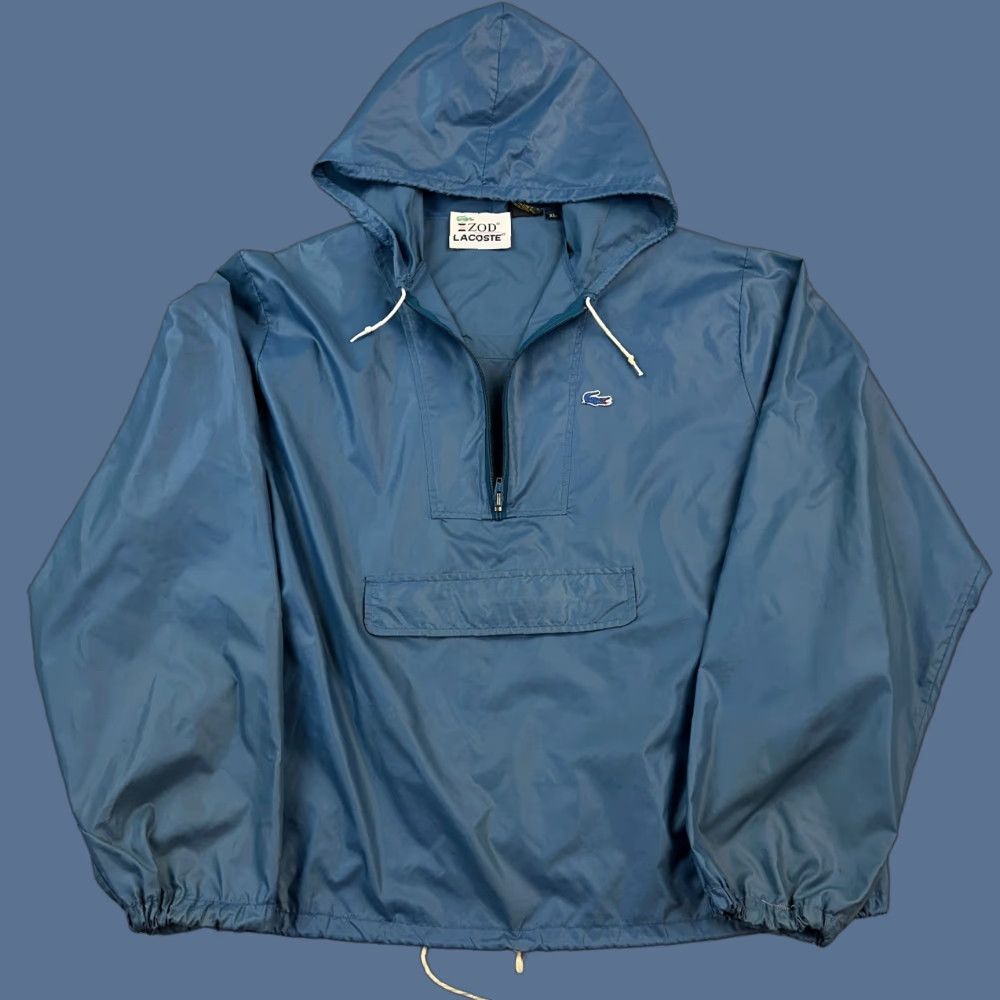 Izod VINTAGE Izod Lacoste Jacket Mens XL 1/4 Zip Hooded Lightweight Windbreaker 80s Size US XL / EU 56 / 4 - 1 Thumbnail