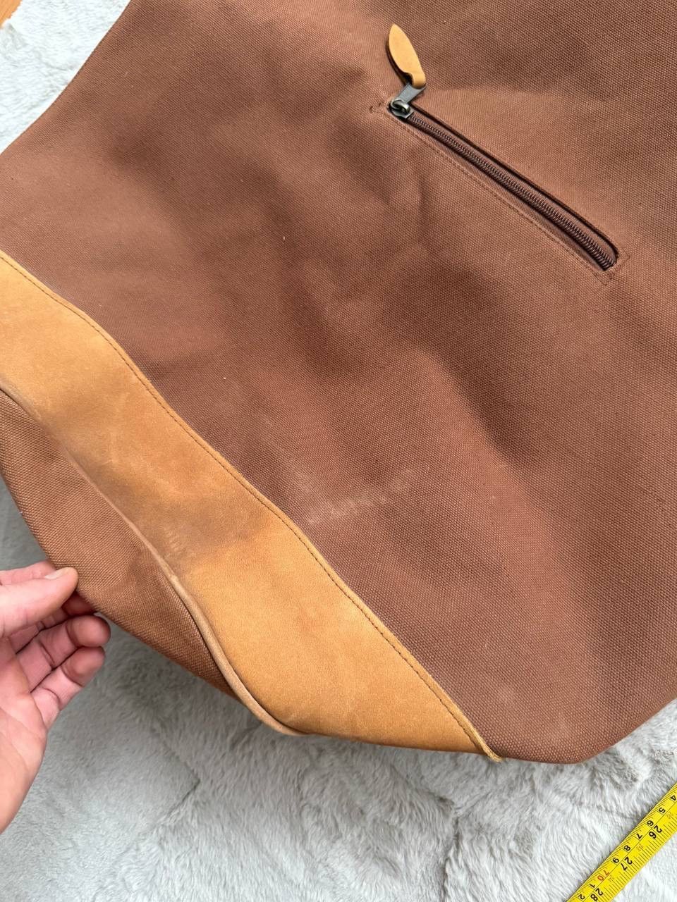 Marlboro Marlboro Brown Cotton Denim Backpack Bag With Leather insert Size ONE SIZE - 12 Thumbnail