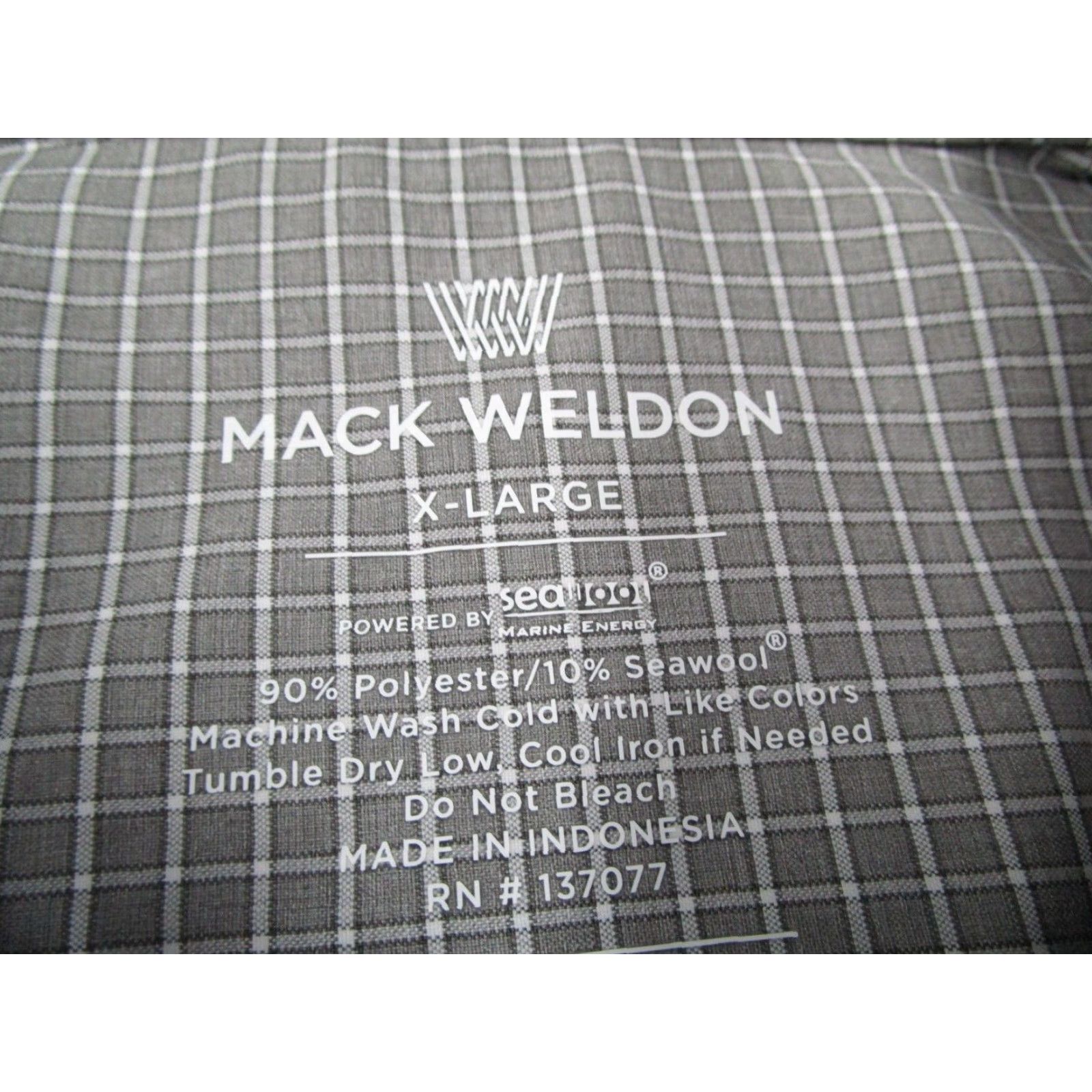 Vintage Mack Weldon Shirt Men XL Gray Seawool Check Button-Up Casual Performance Moisture Wicking UV Protection Necktie? Size US XL / EU 56 / 4 - 3 Thumbnail
