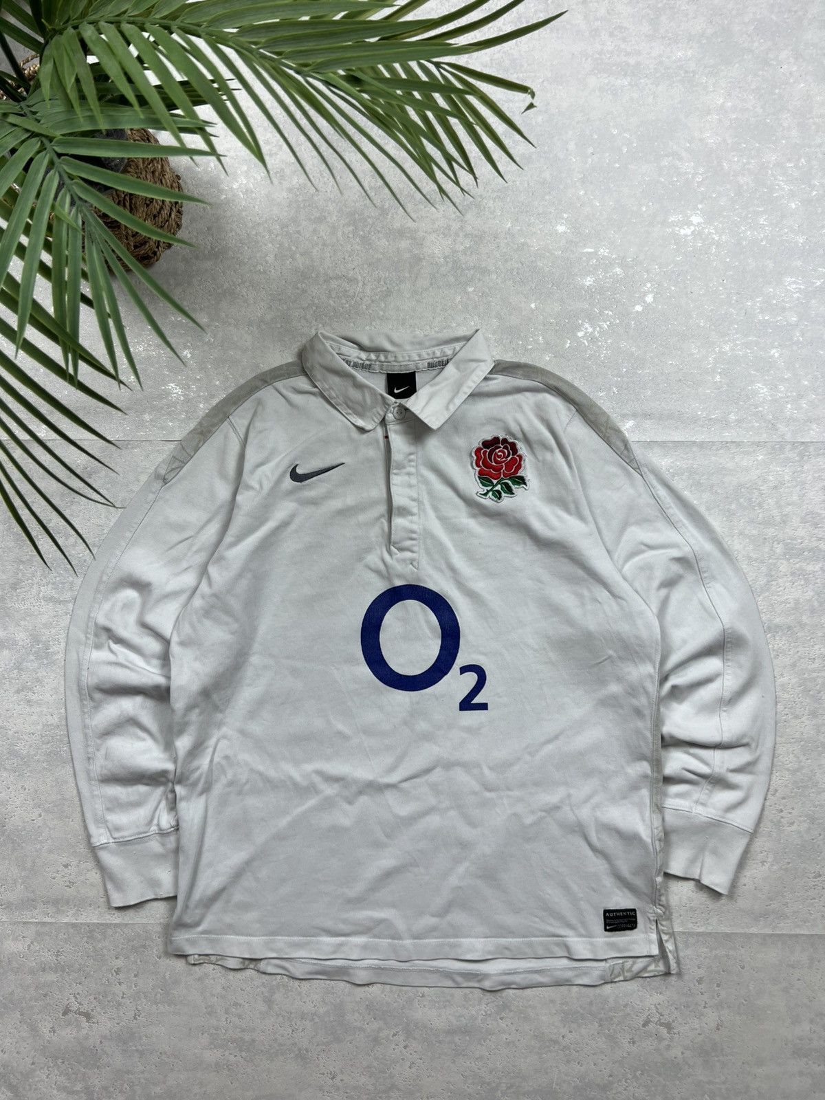 Nike 00s Nike England Swoosh Vintage Y2K Rugby Longsleeve Polo Size US L / EU 52-54 / 3 - 1 Thumbnail