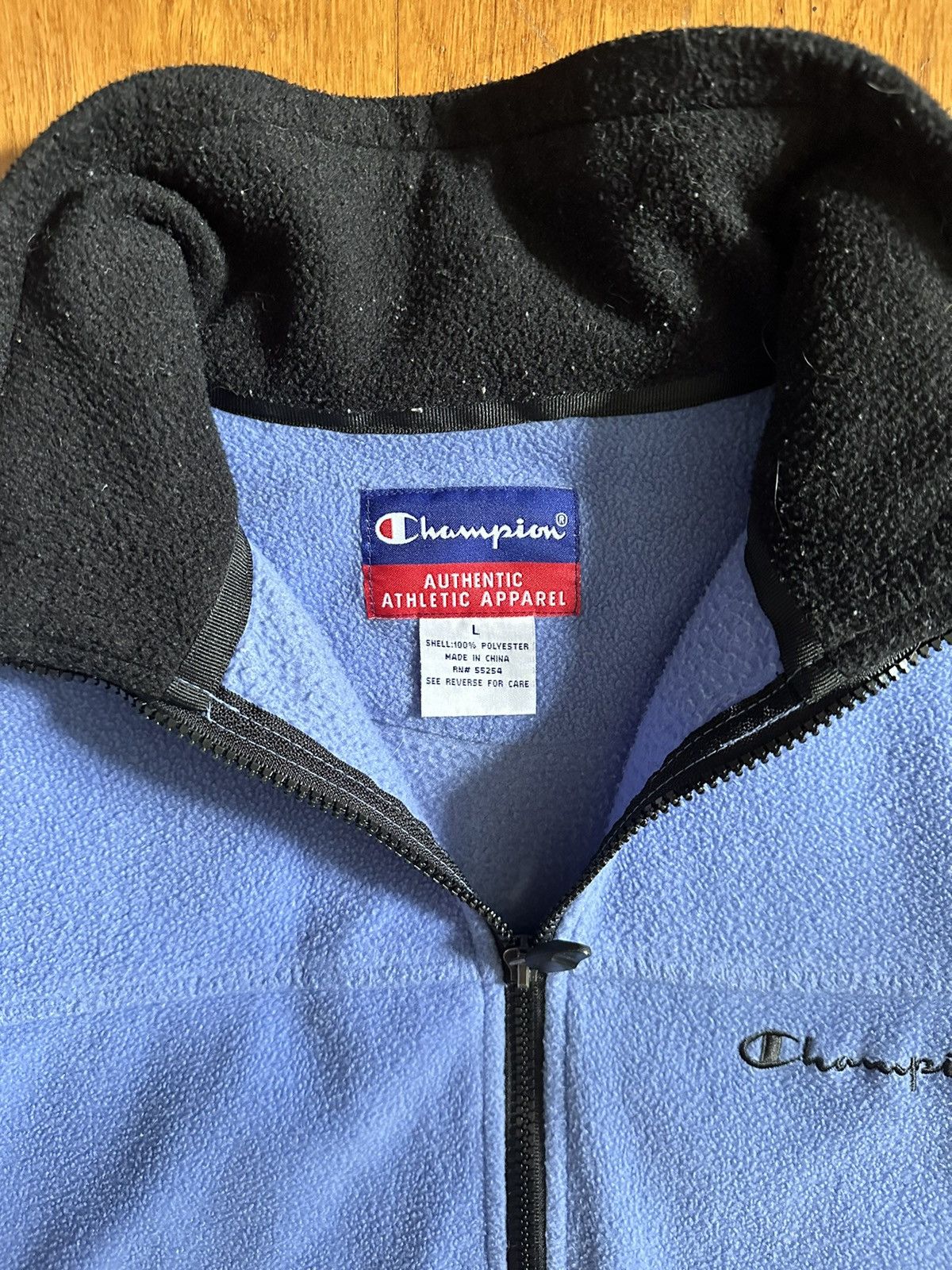 Champion × Vintage Vintage Blue/ Periwinkle Full Zip Champion Fleece Size US L / EU 52-54 / 3 - 3 Thumbnail