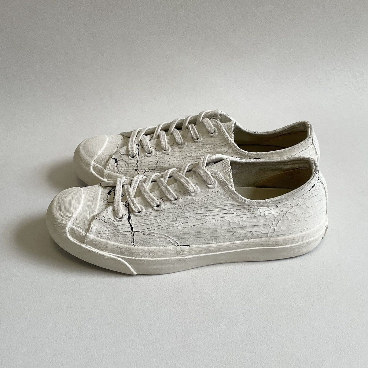 Converse × Maison Margiela S/S 14 White Painted Converse Sneakers Size US 8.5 / IT 38.5 - 4 Thumbnail